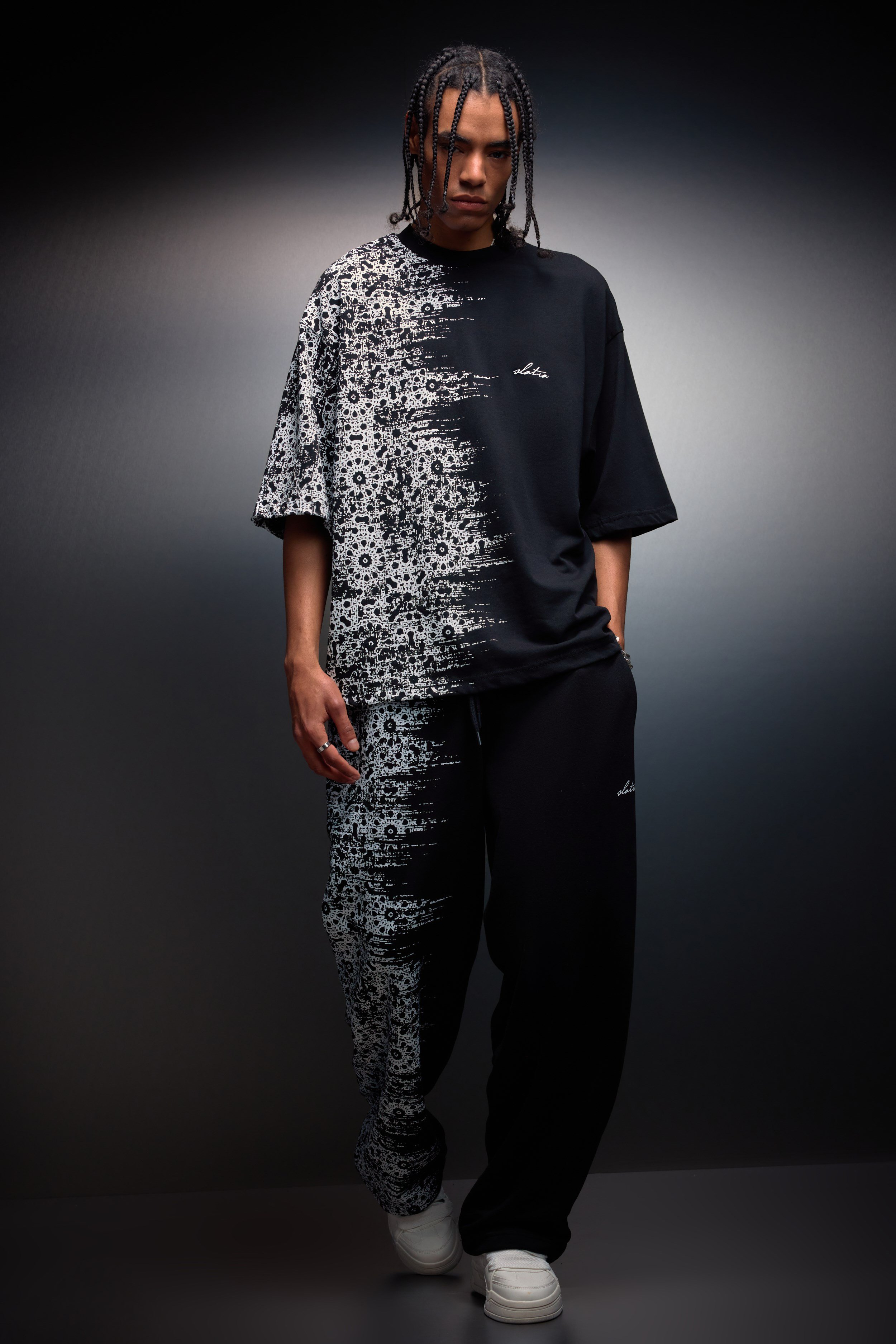 Erkek Siyah Side Effect Oversize Tshirt