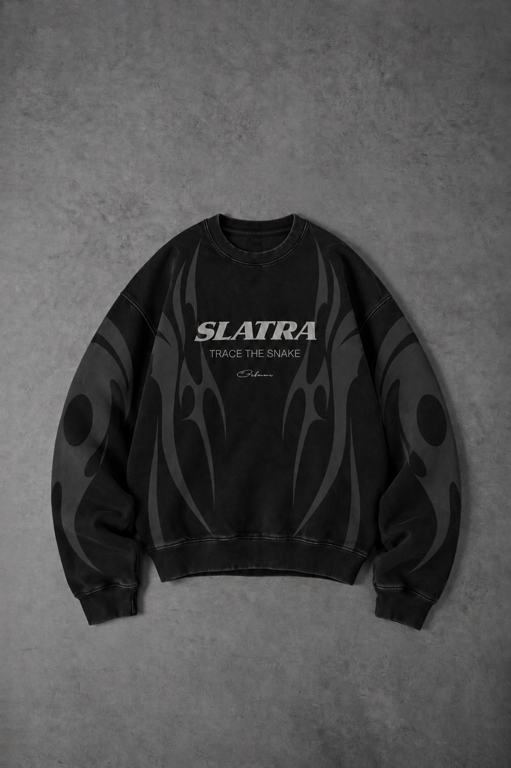Erkek Siyah Slatang Oversize Sweatshirt