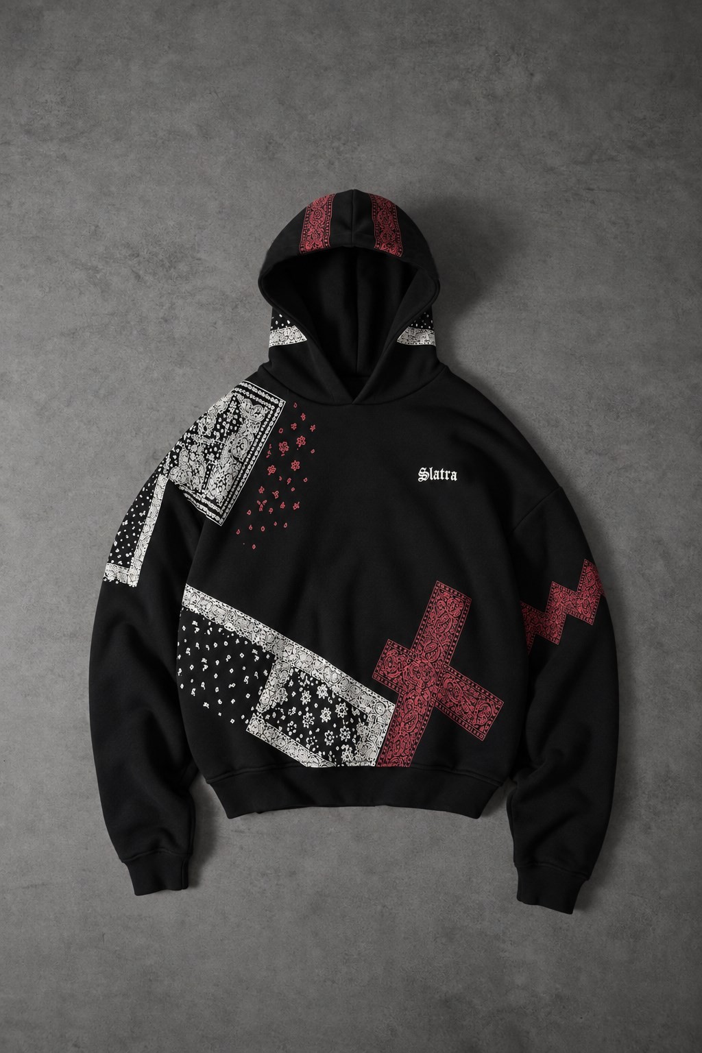 Erkek Siyah Slatdose Oversize Hoodie