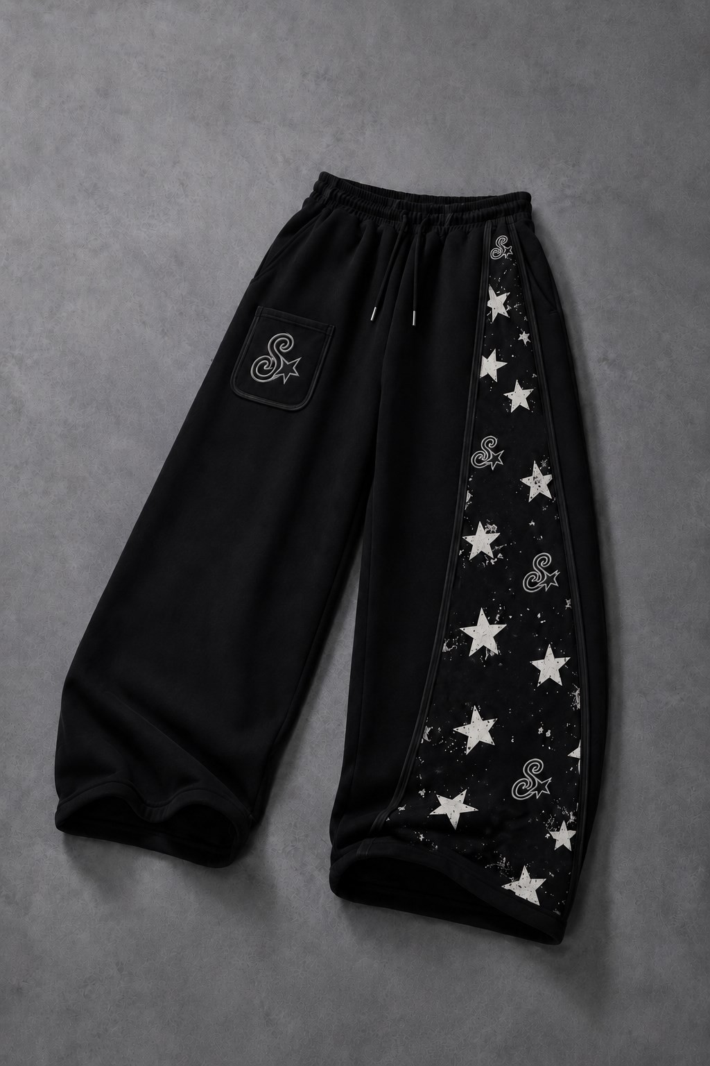 Erkek Siyah S'Star Kot Biye Baggy Eşofman