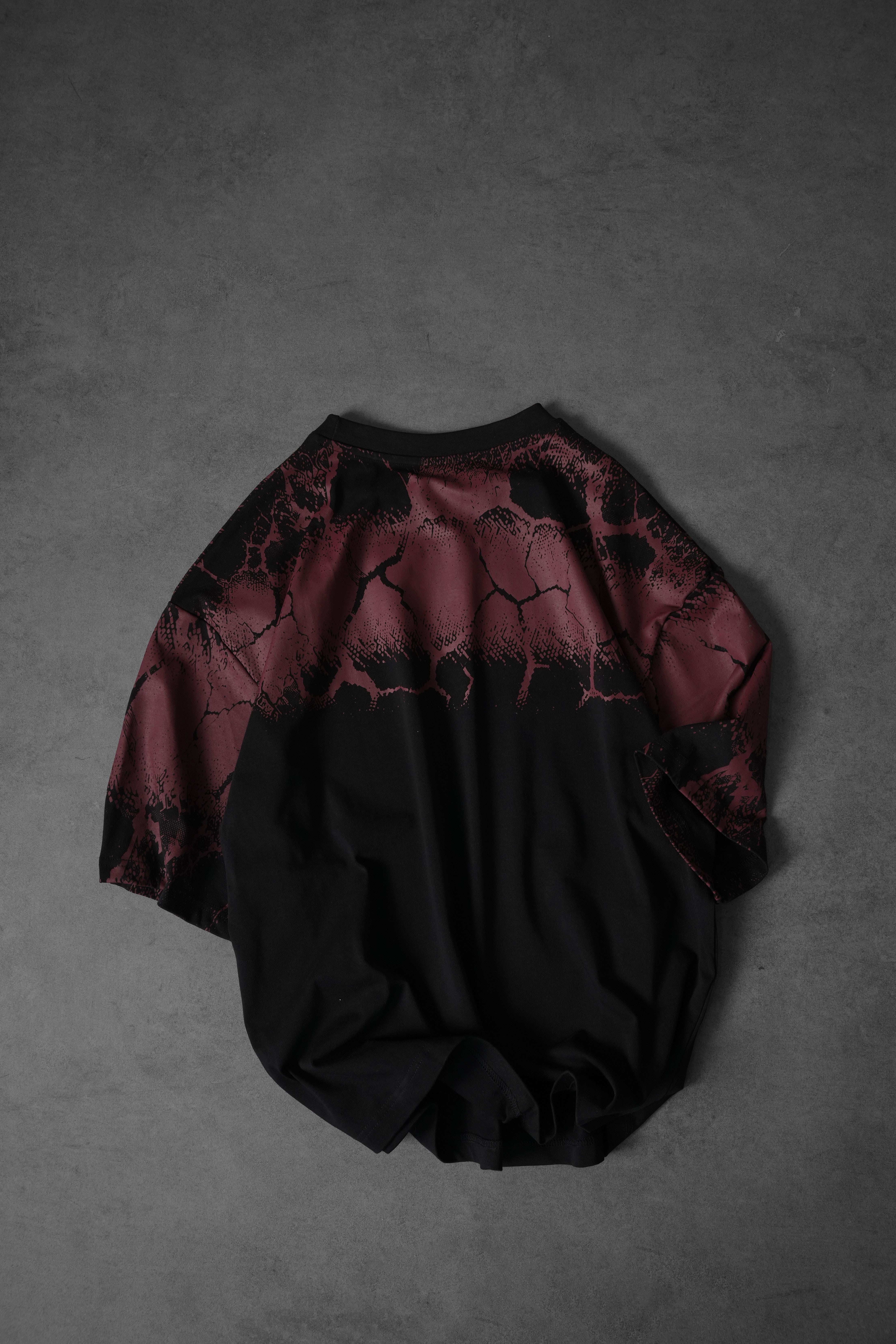 Erkek Siyah Thunder Kabartma Baskı Oversize Tshirt