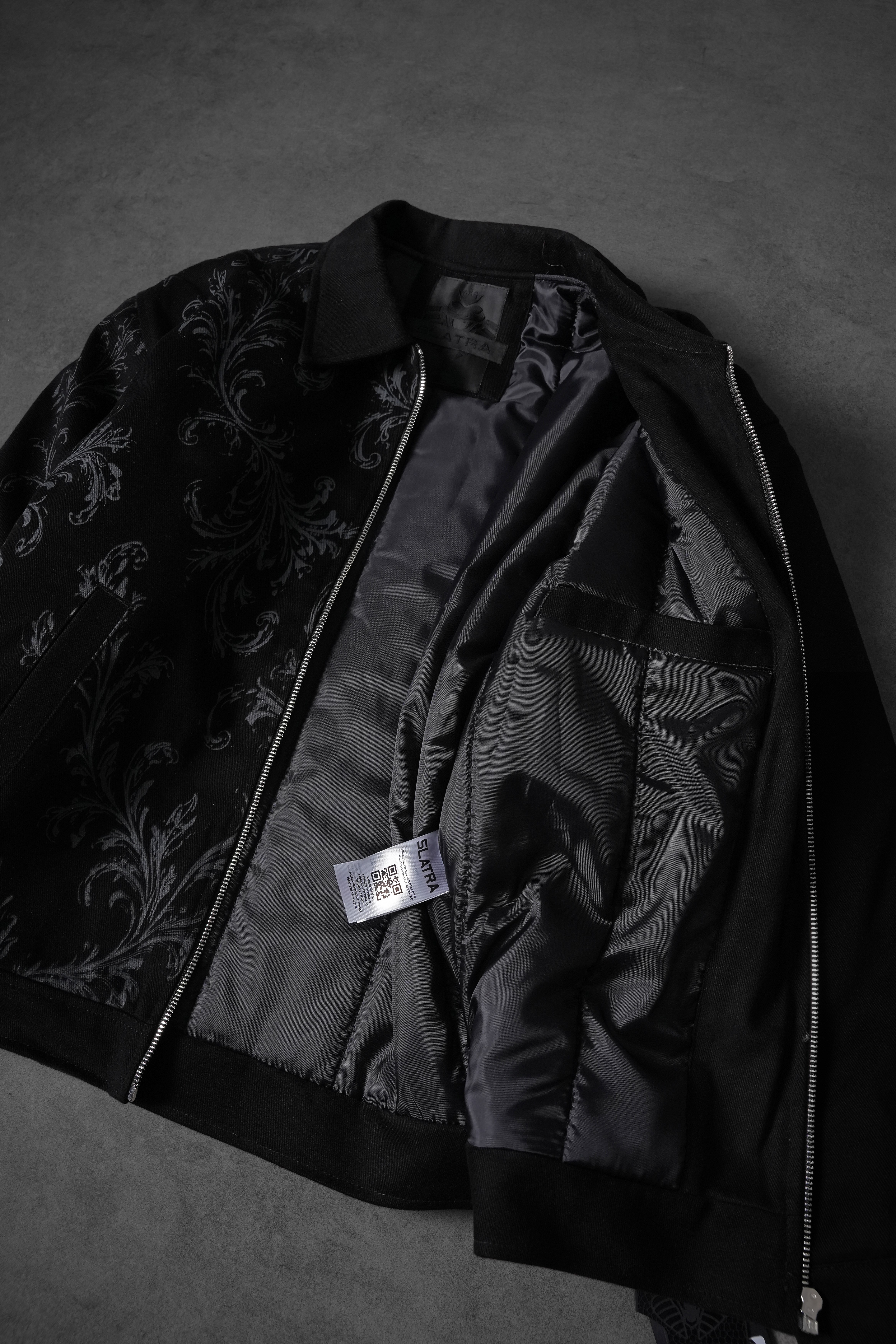 Erkek Siyah Timeless Form Nakışlı Boxy Fit Ceket