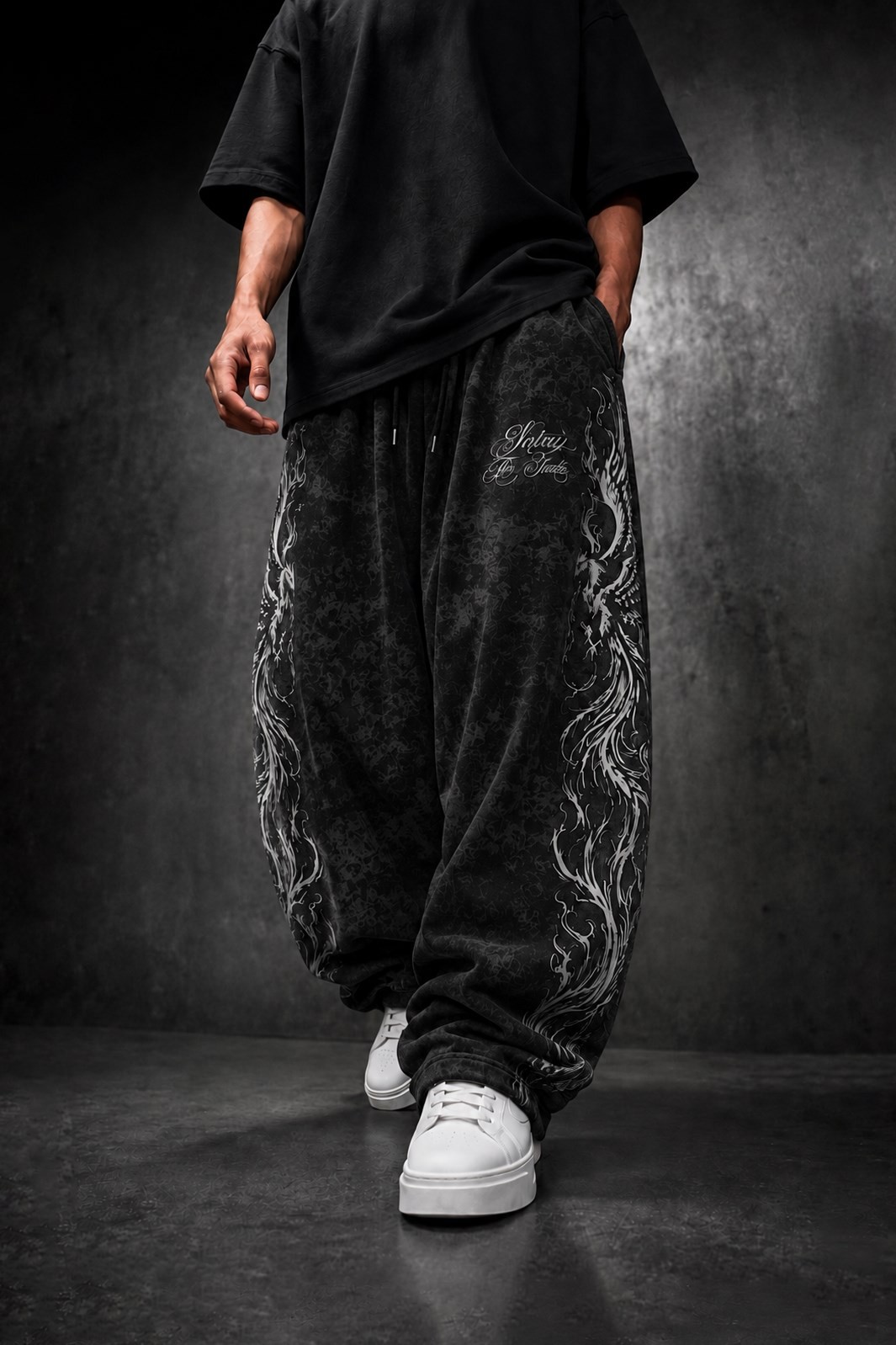 Erkek Siyah TTS Studio Baggy Eşofman