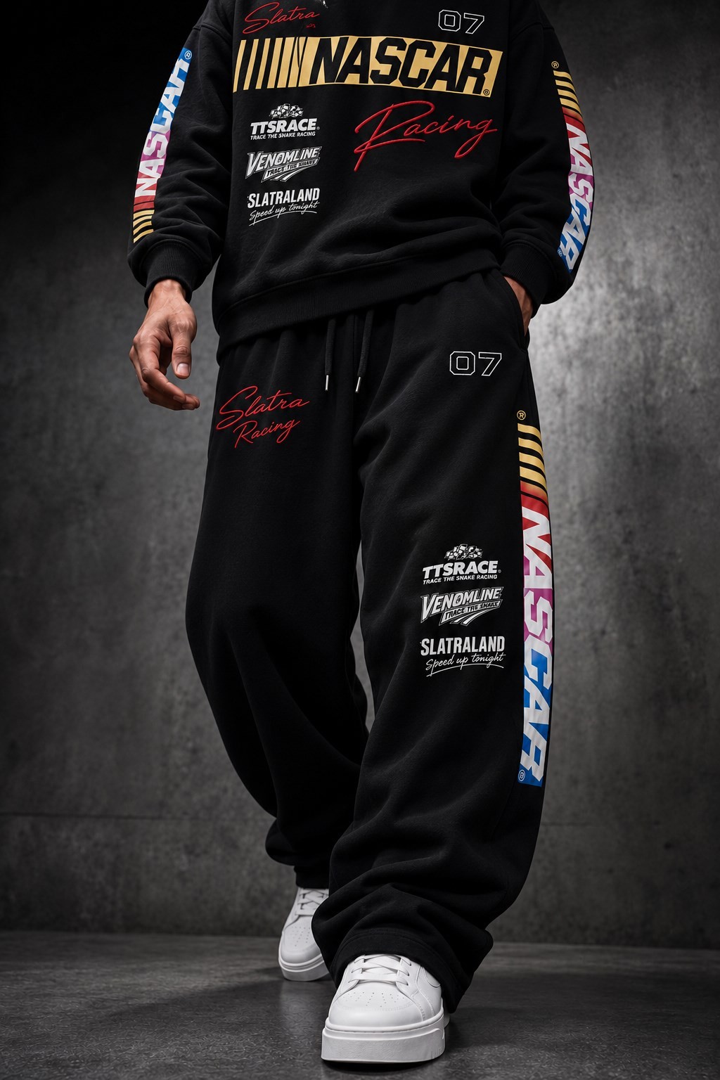 Erkek Siyah Venomline Baggy Eşofman