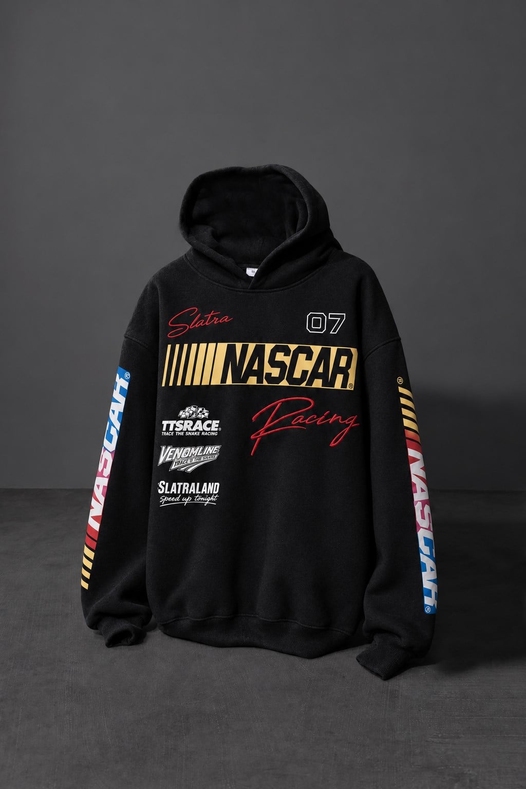 Erkek Siyah Venomline Oversize Hoodie