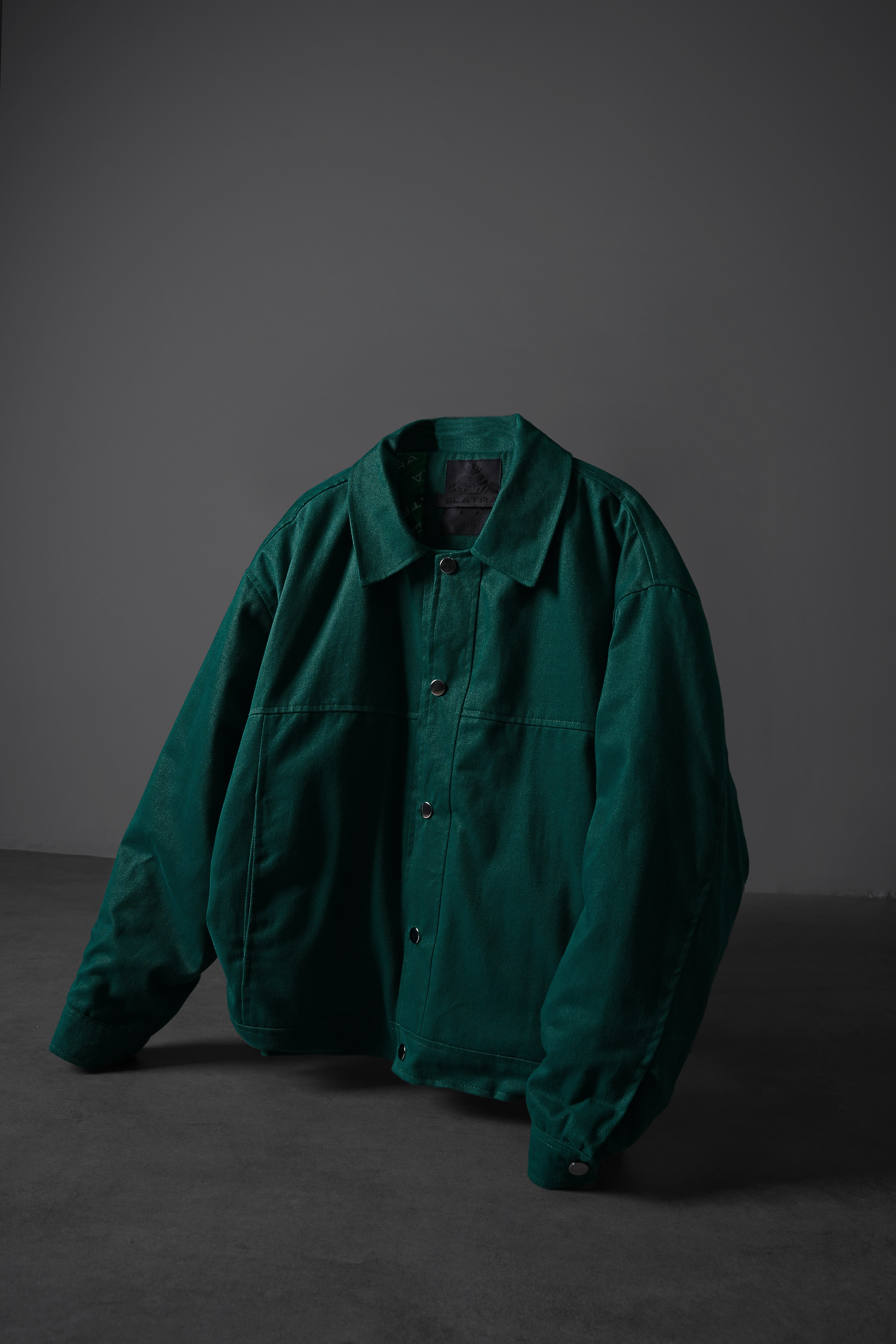 Erkek Slatra Yeşili Boxy Fit Gabardin Ceket