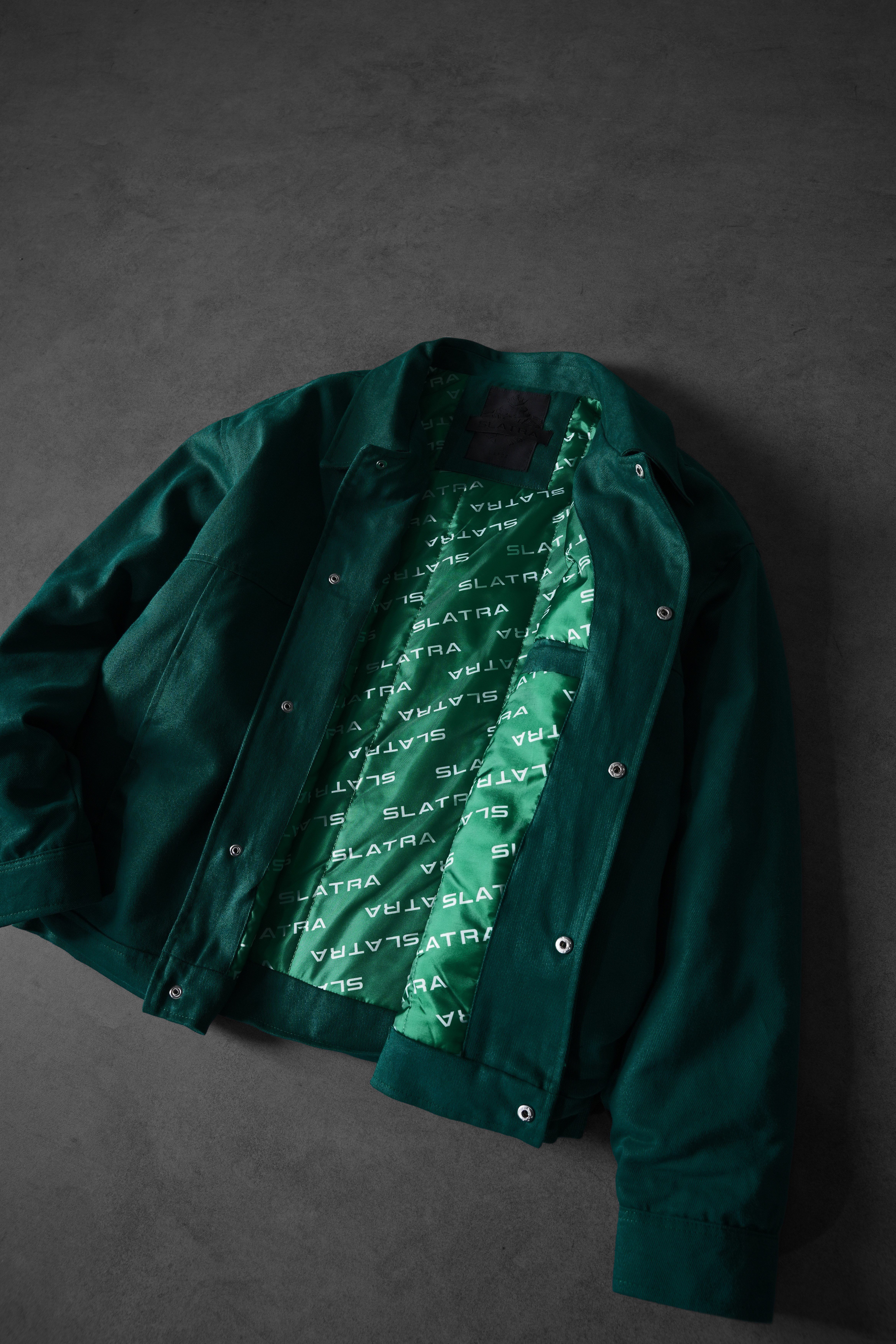 Erkek Slatra Yeşili Boxy Fit Gabardin Ceket