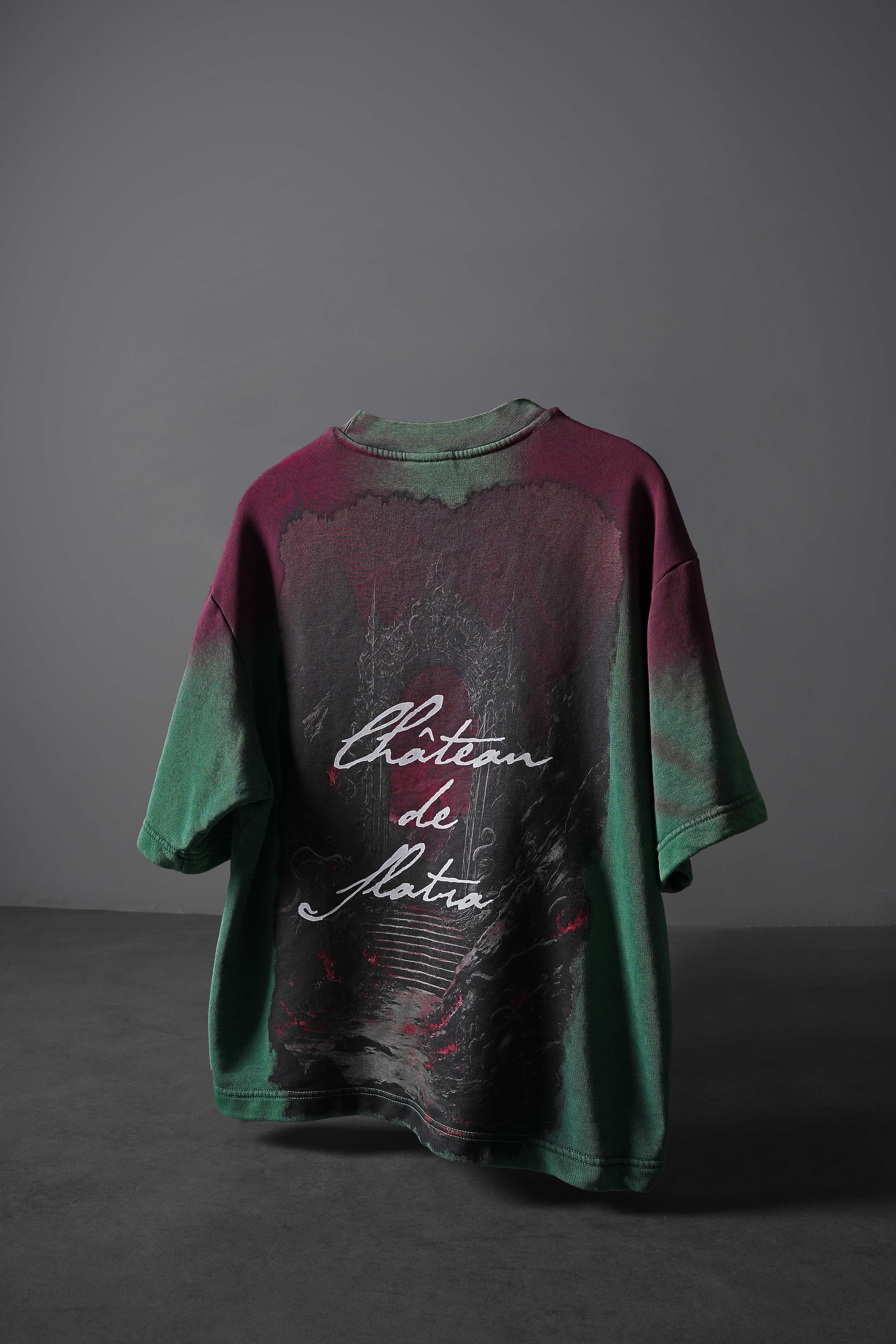 Erkek Slatra Yeşili Chateau Oversize Yıkama Efektli Tshirt