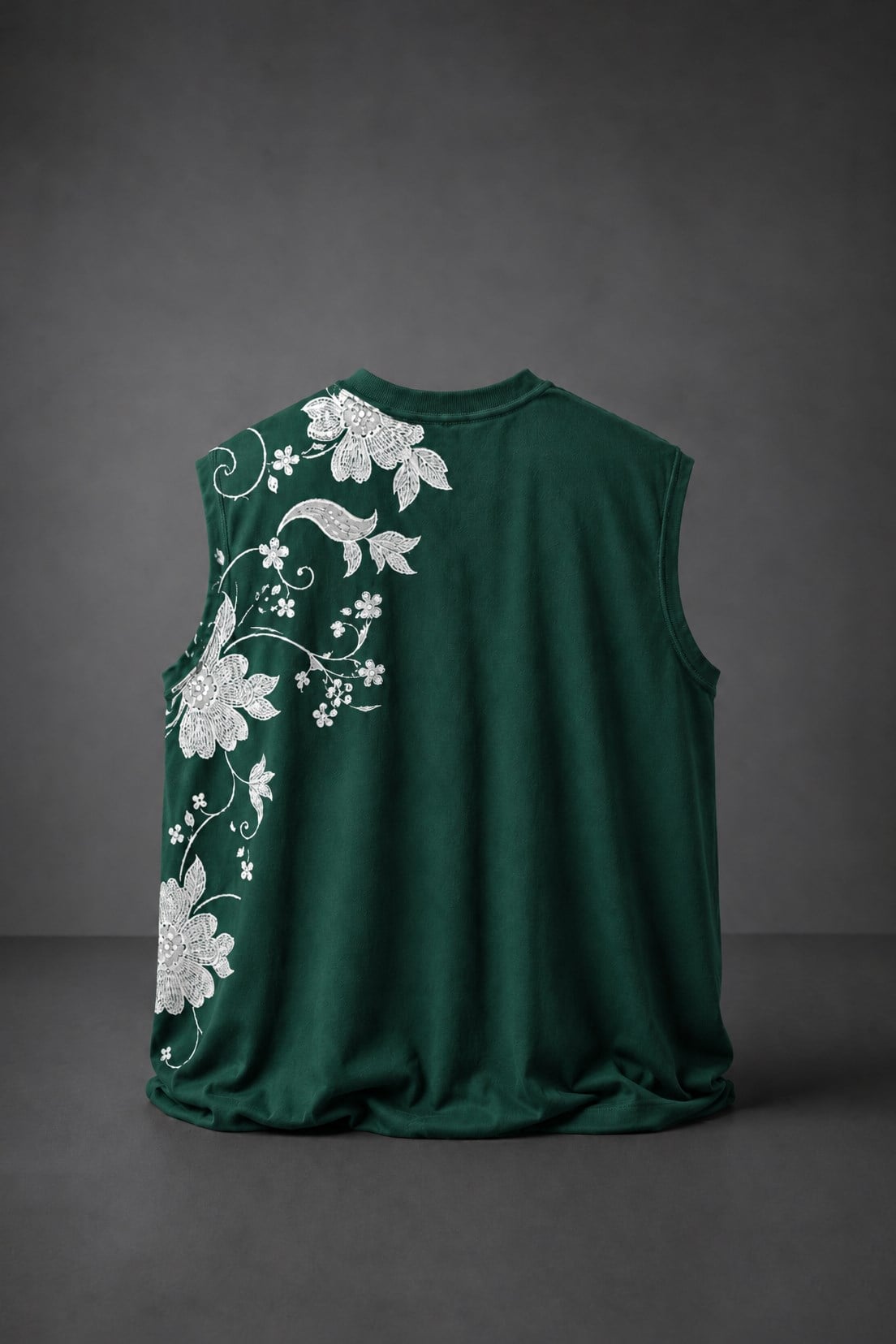 Erkek Yeşil Ascend Sıfır Kol Oversize Tshirt