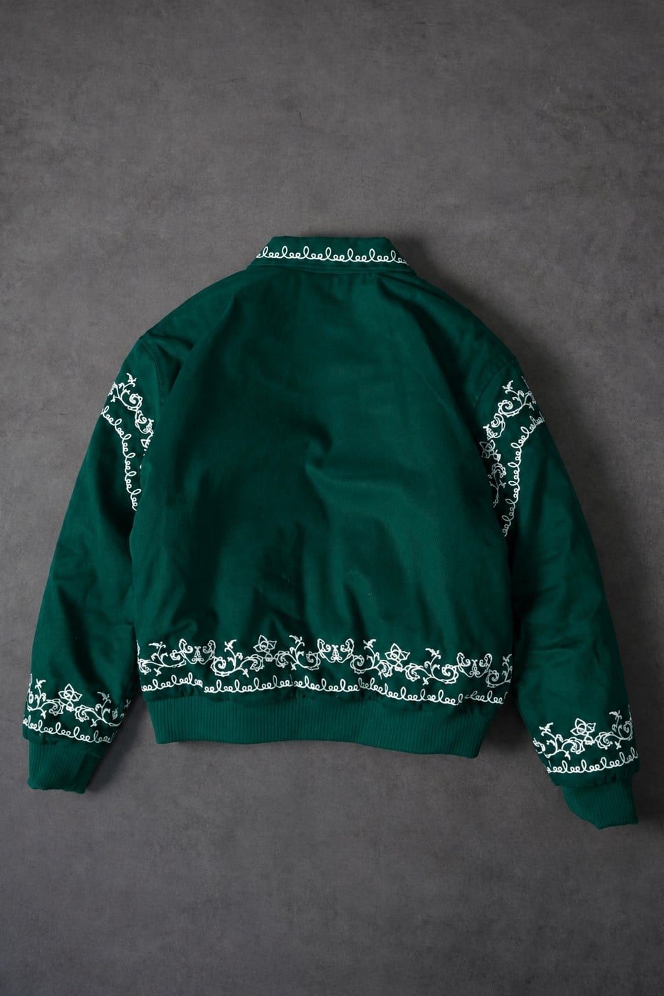 Erkek Yeşil IVY Nakışlı Bomber Ceket