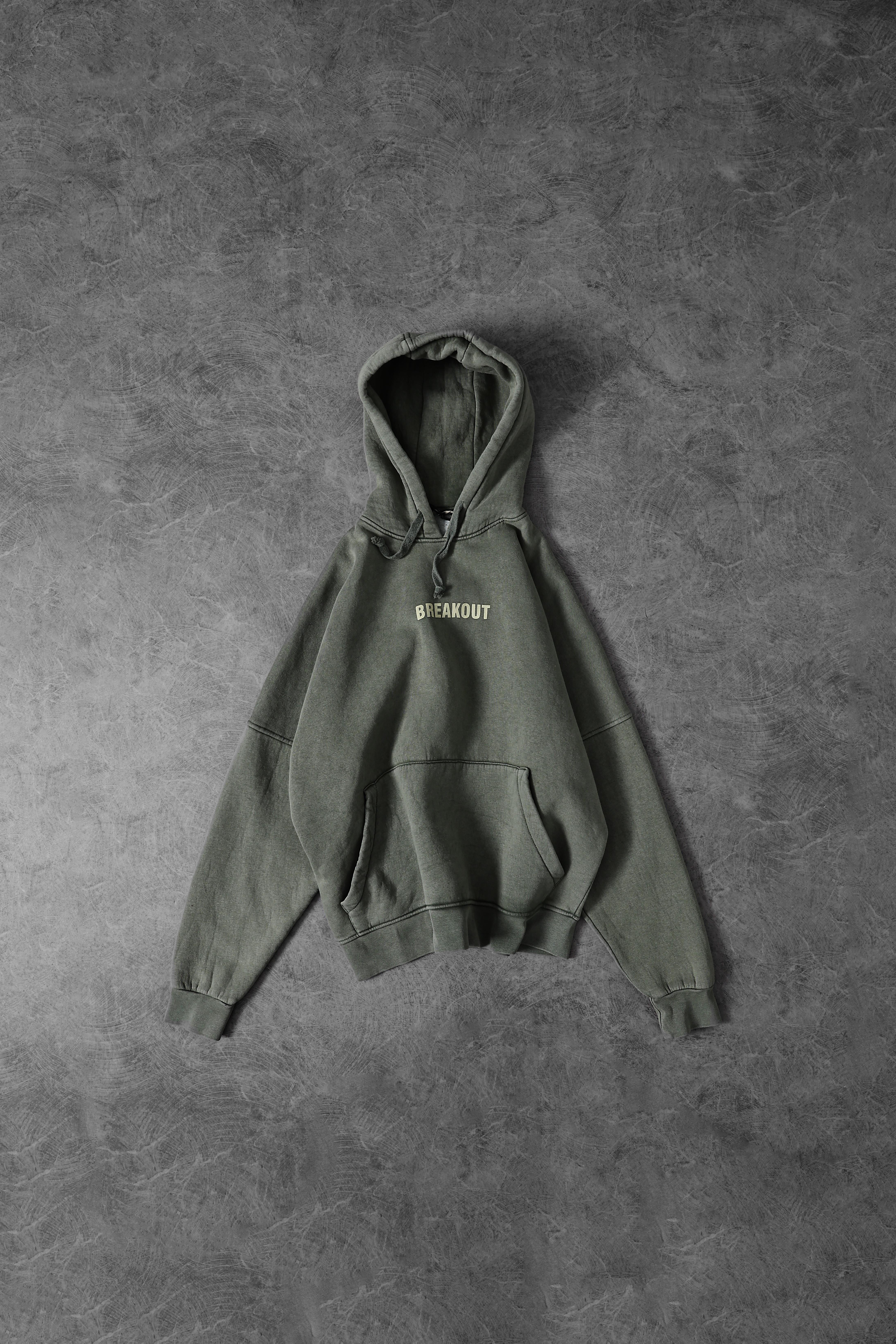 Erkek Yeşil Snake Yıkamalı Kapüşonlu Oversize Sweatshirt