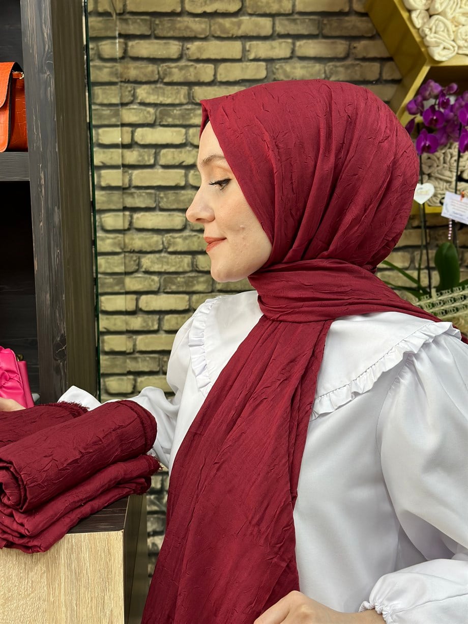Bambu Şal Bordo (25 Numara)