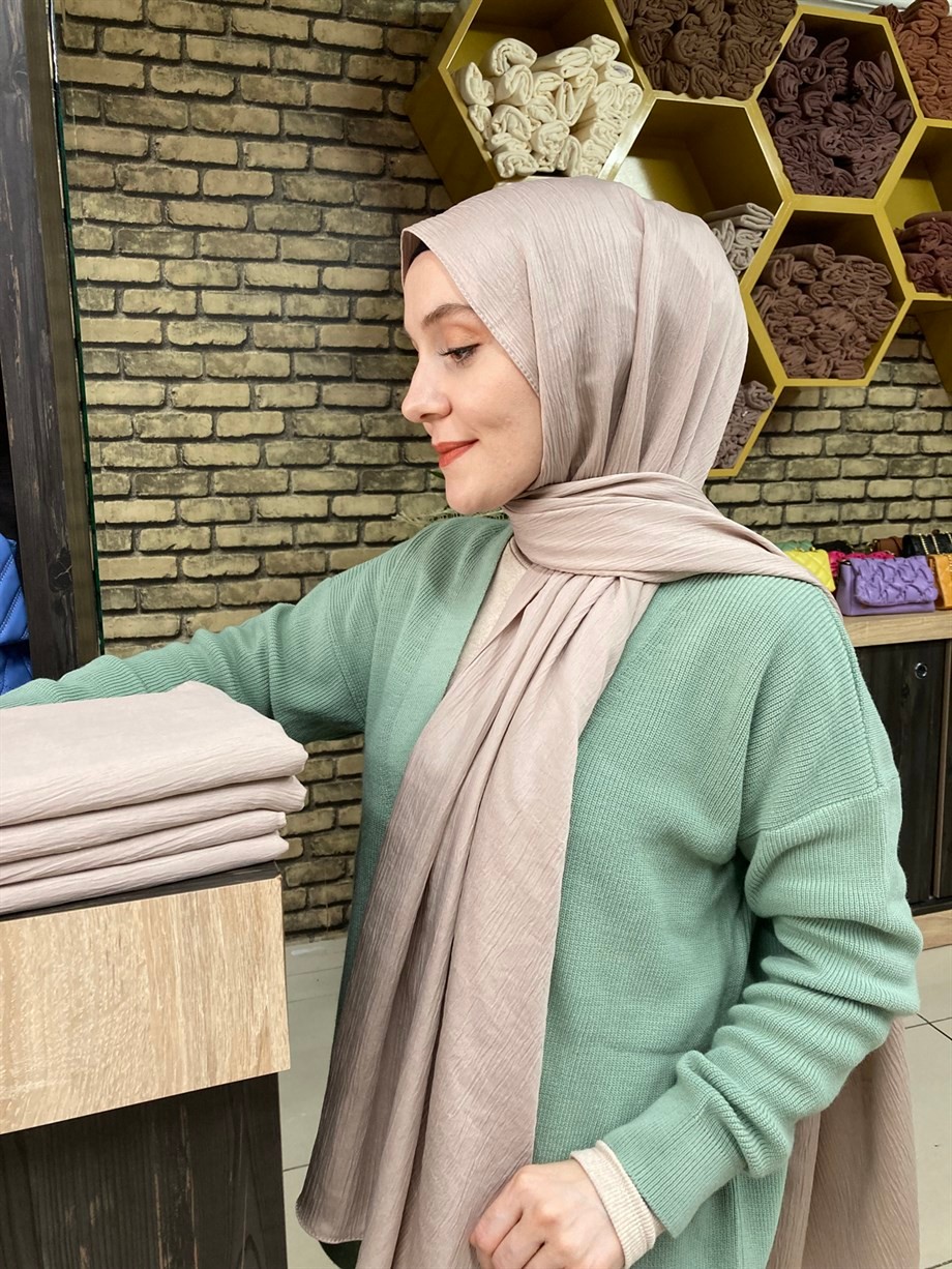 Krinkıl İpek Şal Bej (no:1)