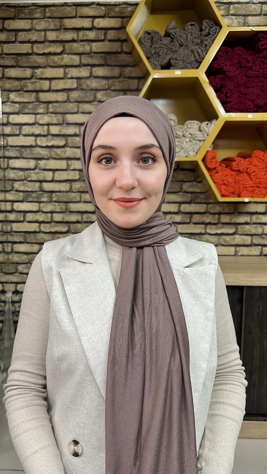 Luxury Penye Şal Koyu Vizon