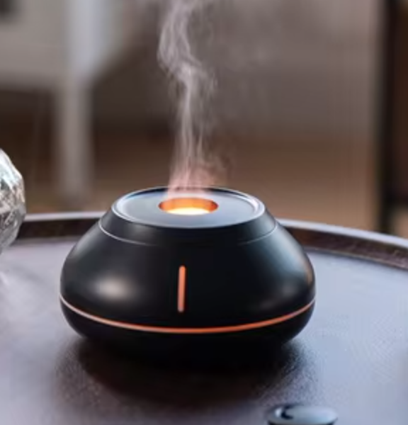 130ml Işıklı Aroma Therapy Hava Nemlendirici – Ultrasonik Buhar ve LED Gece Lambası 