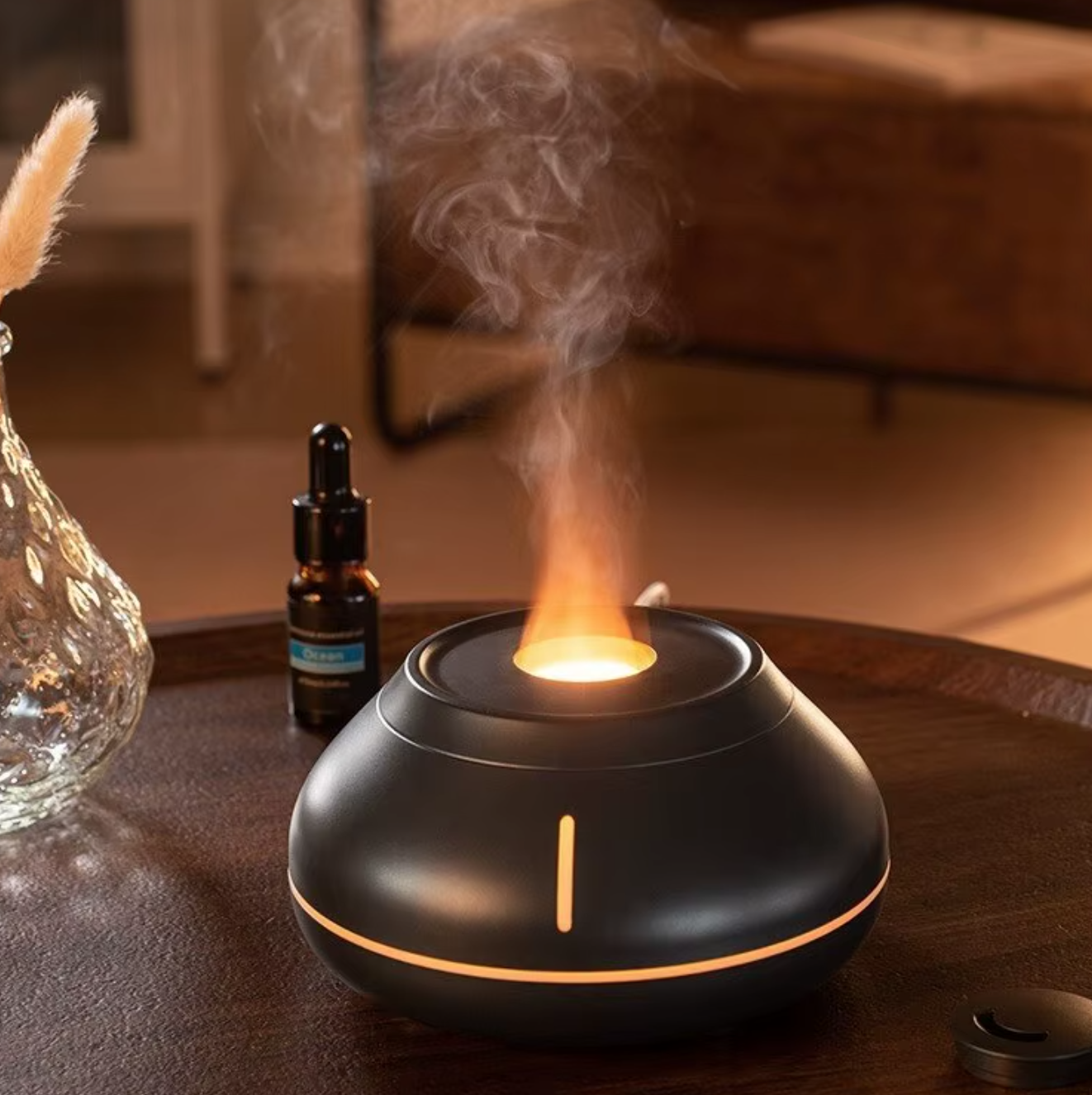 130ml Işıklı Aroma Therapy Hava Nemlendirici – Ultrasonik Buhar ve LED Gece Lambası 