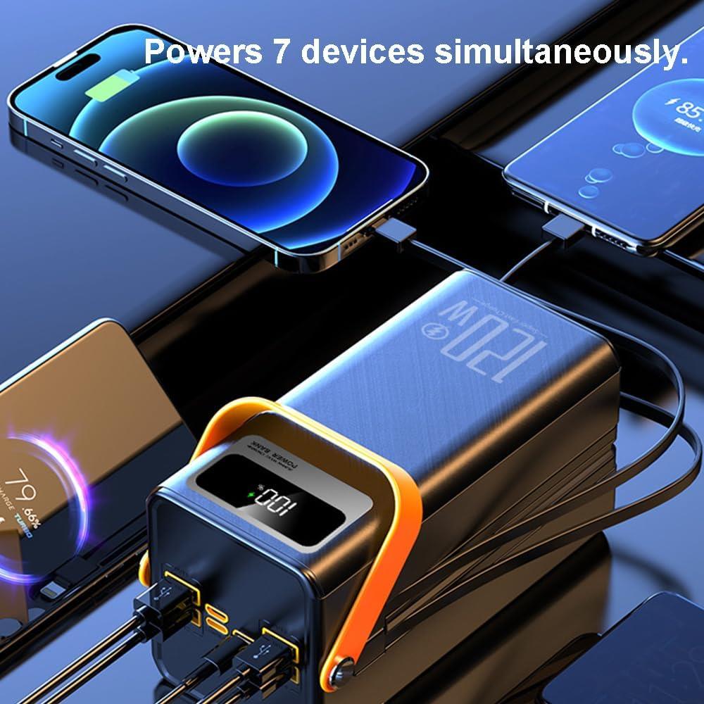 22.5W Hızlı Şarj 60000mAh Güç Bankası Taşınabilir Şarj Cihazı USB C Powerbank, 7 Çıkışlı ve 3 Girişli Harici Pil Paketi Cep Telefonu için 