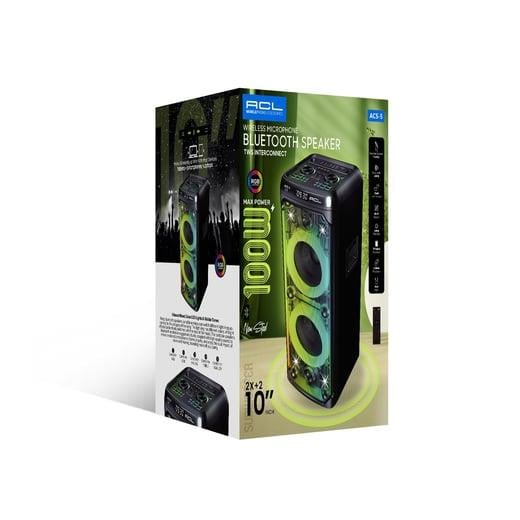 ACS-5 100W Gücünde 2x+2 10”inch Hoparlörlü Kumandalı, RGB Işıklı Bluetooth Hoparlör 