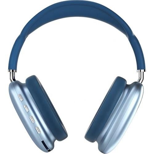 Blue İnter P9 Air Max Kulaklık Mavi Renk Kablosuz Bluetooth Kulaklık Wireless 5.0 Müzik Kulaklığı P9