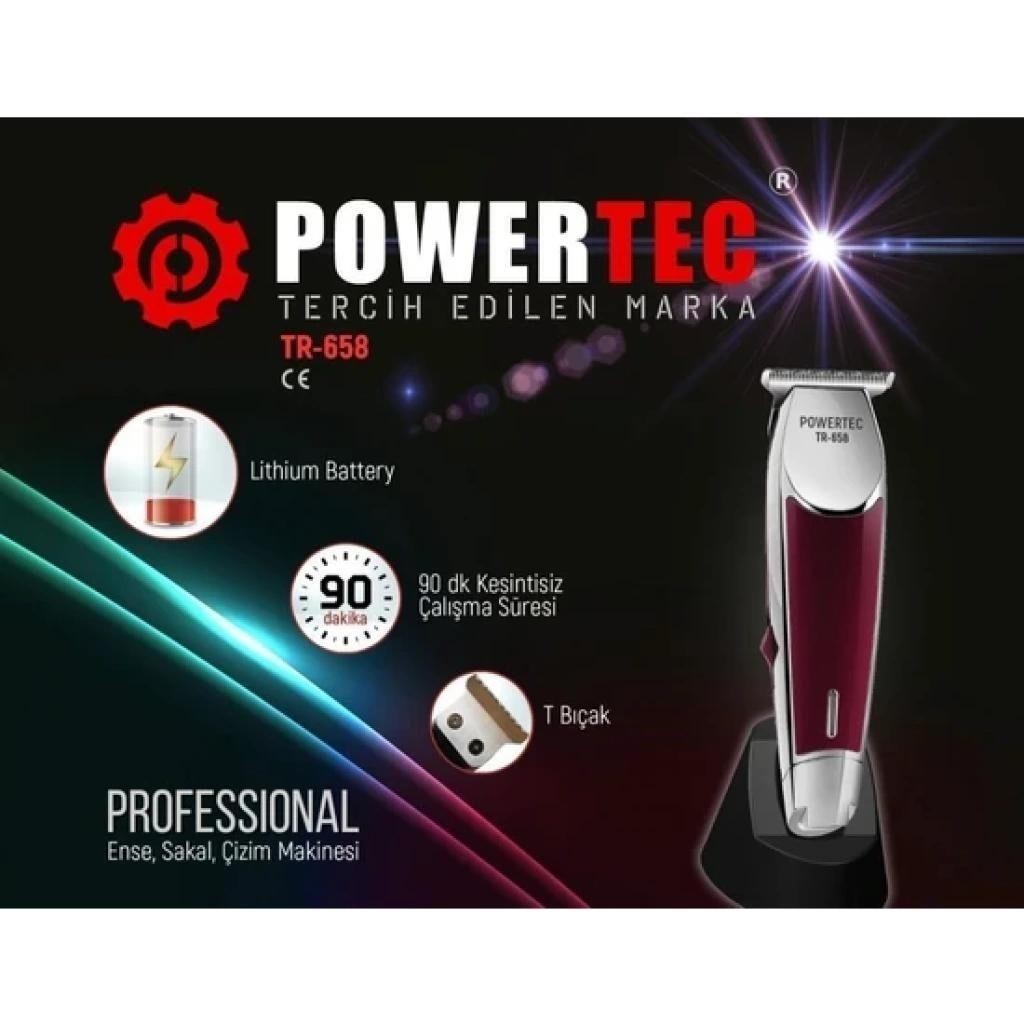 POWERTEC TR-658 ŞARJLI SAÇ KESME 