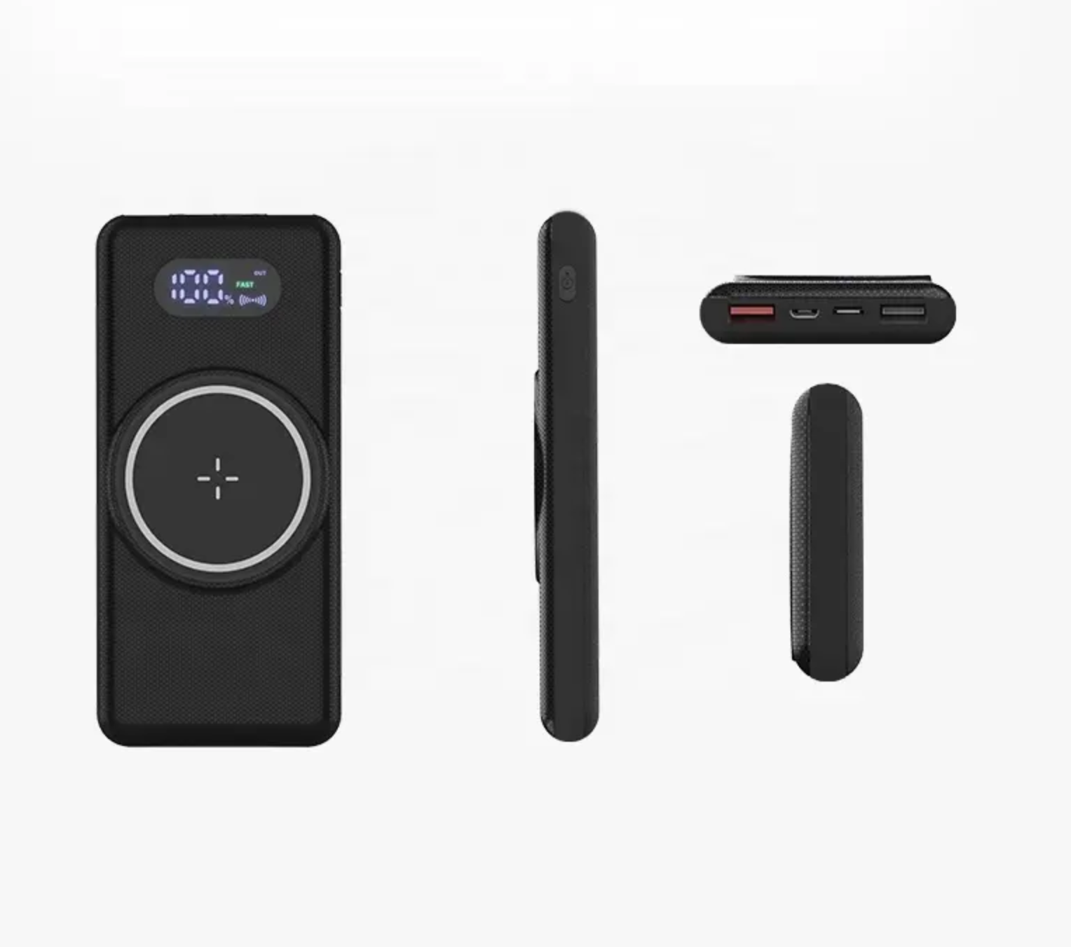 PW1 1XUSB PD 22.5W, Kablosuz 15W Micro, Type-C, Lightning Kablolu 10,000mAh Powerbank 