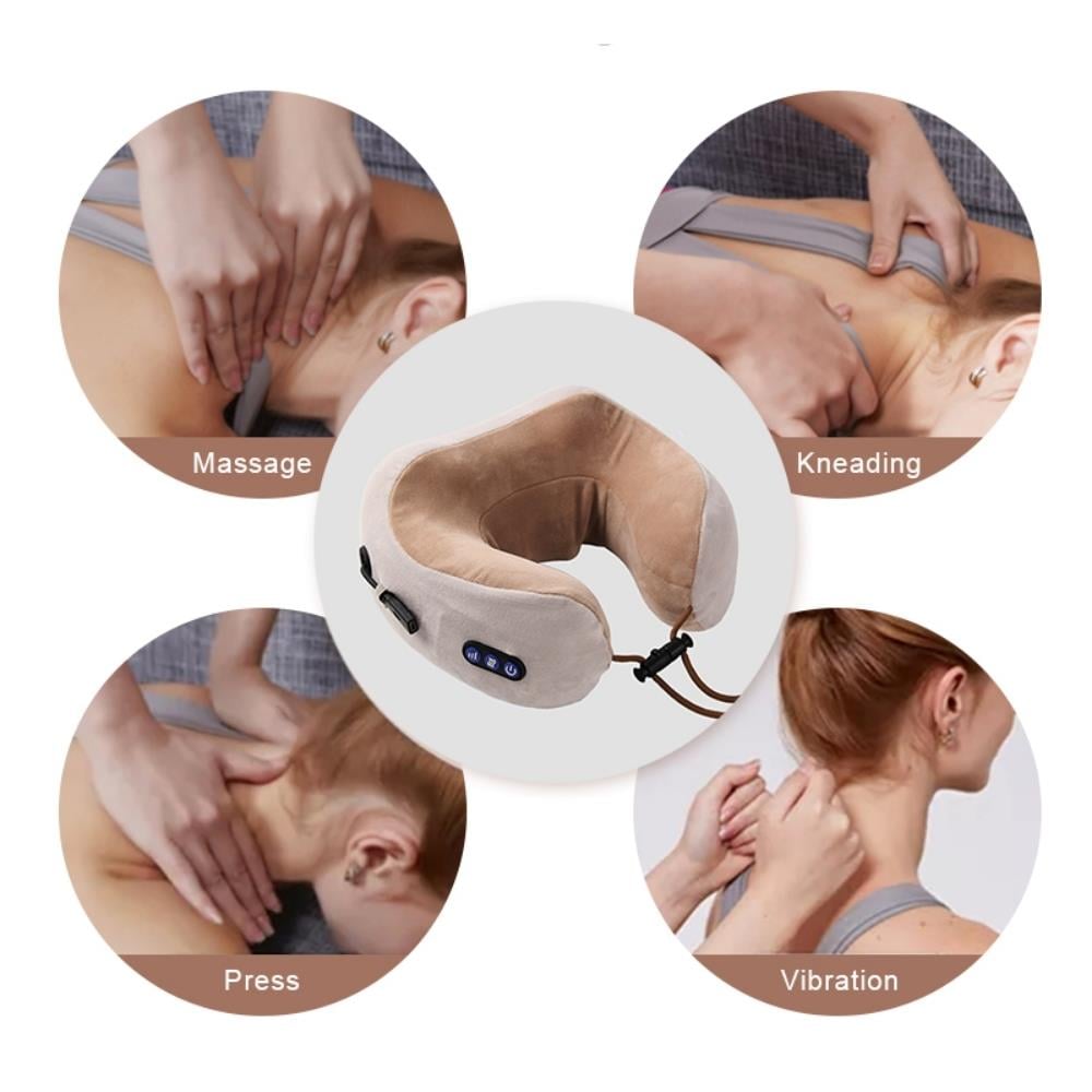 Seyahat / Ev / Araba Isıtıcılı U Tasarımlı Boyun Masaj Aleti 