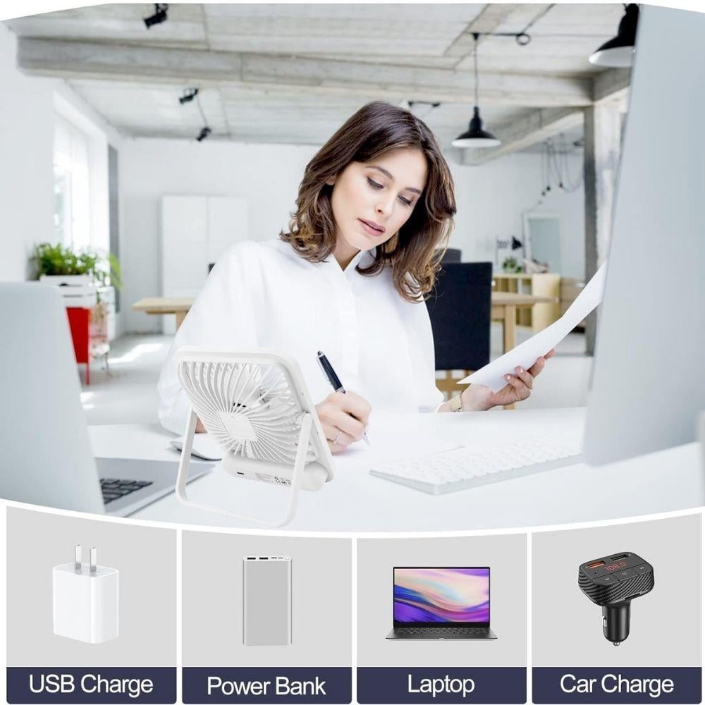 Taşınabilir Masa Fanı Kişisel Dijital Ekranlı USB Mini Sessiz Vantilatör   