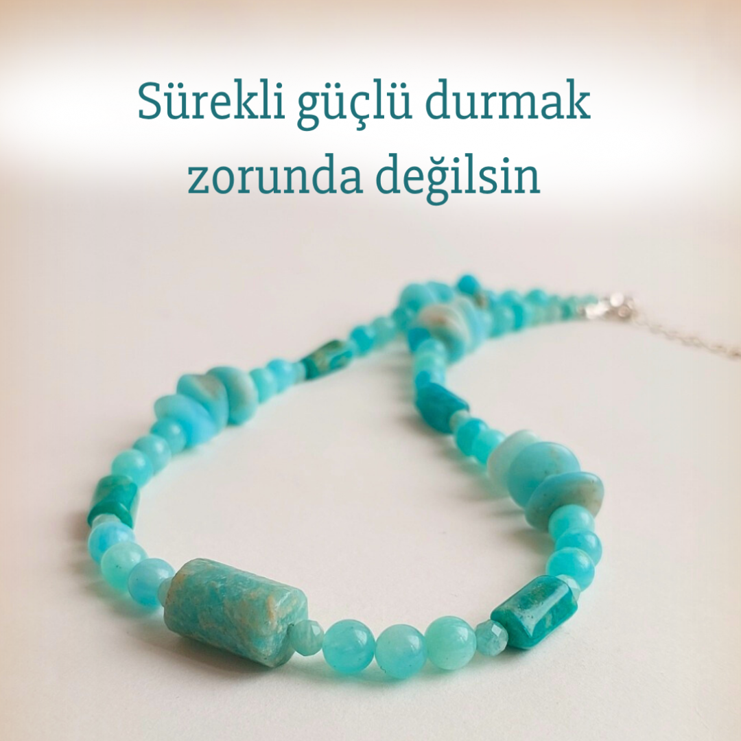 Amazonit Kolye Panik Anksiyete Cesaret Öz Sevgi Güç İletişim Sosyallik Baş Ağrısı 