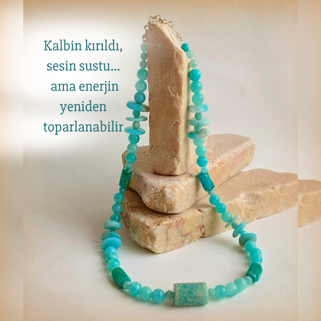 Amazonit Kolye Panik Anksiyete Cesaret Öz Sevgi Güç İletişim Sosyallik Baş Ağrısı 