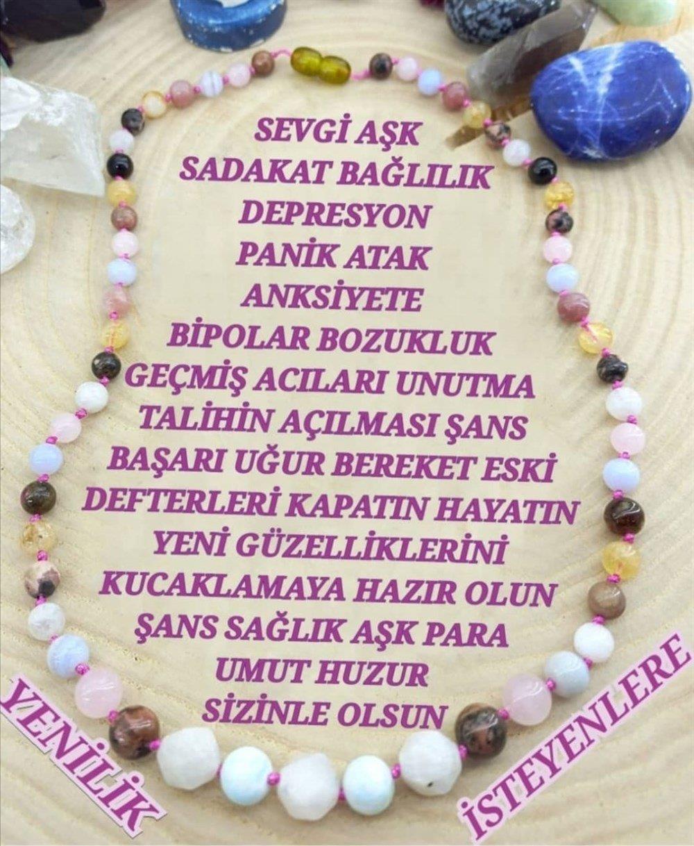AŞK SEVGİ OKB PANİK ATAK BİPOLAR KOLYE GİZEMLİ DOĞAL TAŞ