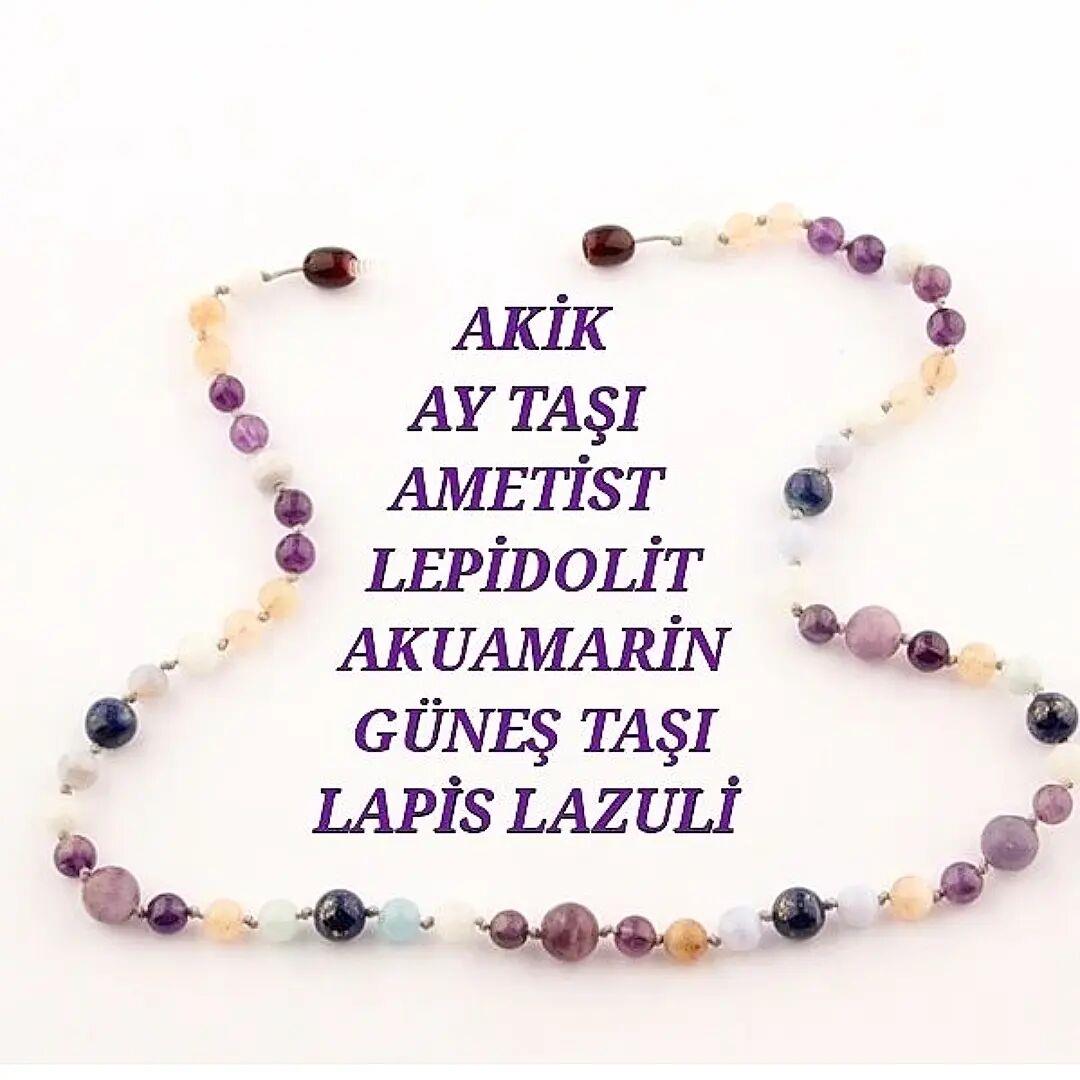 BALIK BURCU GİZEMLİ DOĞAL TAŞ KOLYE LAPİS/LEPİDOLİT/AY TAŞI/AMETİST/AKUAMARİN/AKİK/GÜNEŞ TAŞI