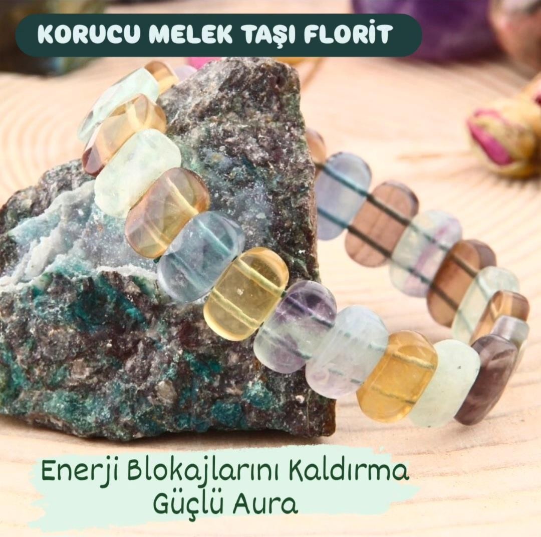 FLORİT GENİŞ KESİM BİLEKLİK GİZEMLİ DOĞAL TAŞ GÜÇLÜ AURA ENERJİ BLOKAJLARINI KALDIRMA 