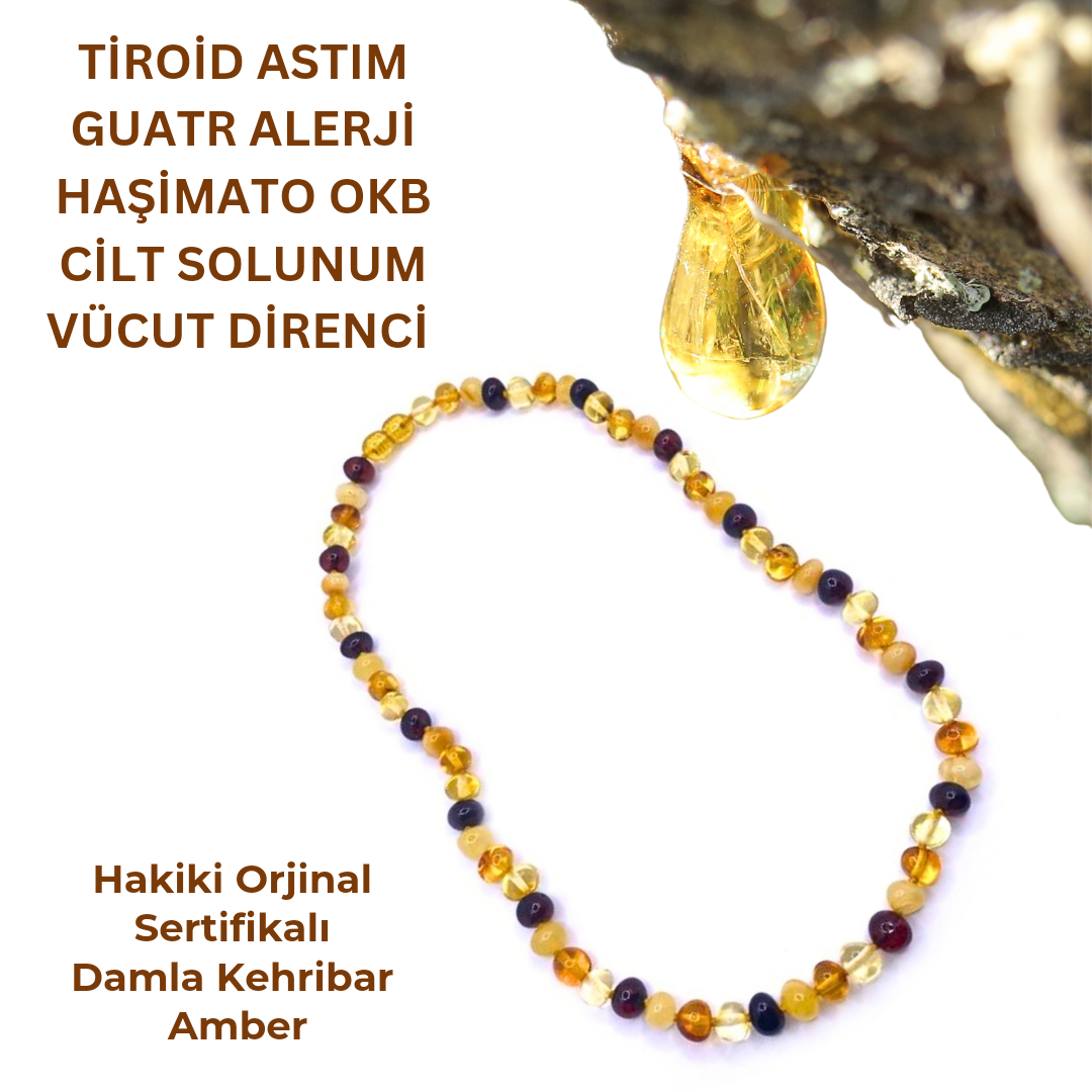 GİZEMLİ DOĞAL TAŞ %100 GERÇEK ORJİNAL DAMLA KEHRİBAR AMBER KOLYE