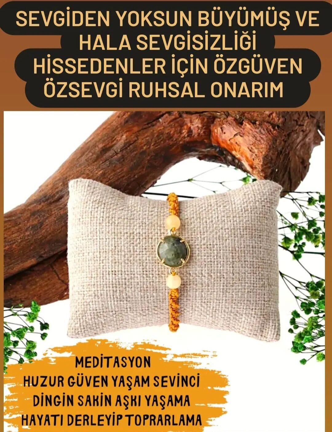 GİZEMLİ DOĞAL TAŞ BİLEKLİK PREHNİT/KALSİT YAŞAM SEVİNCİ HAYATI DÜZENE GİRDİRME DEPRESYON