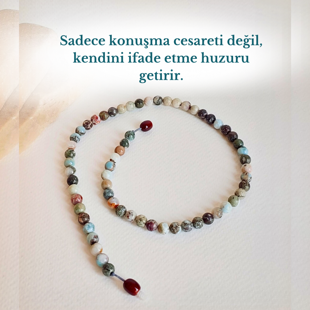 Orjinal Larimar 6 mm Kolye  Ruh Eşi Bipolar Okb Sosyallik