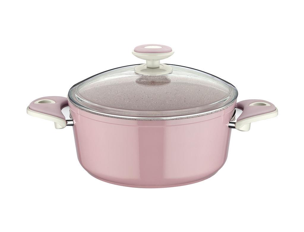 Taç Granit Plus Derin Tencere 22 cm Pembe