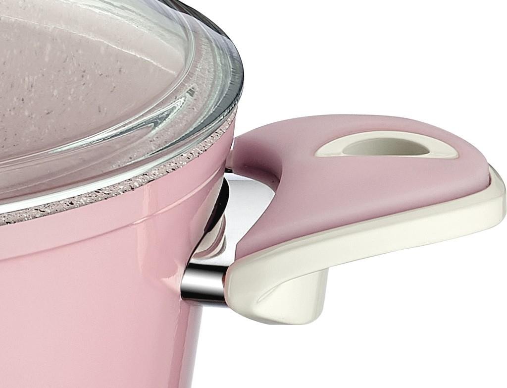Taç Granit Plus Derin Tencere 22 cm Pembe
