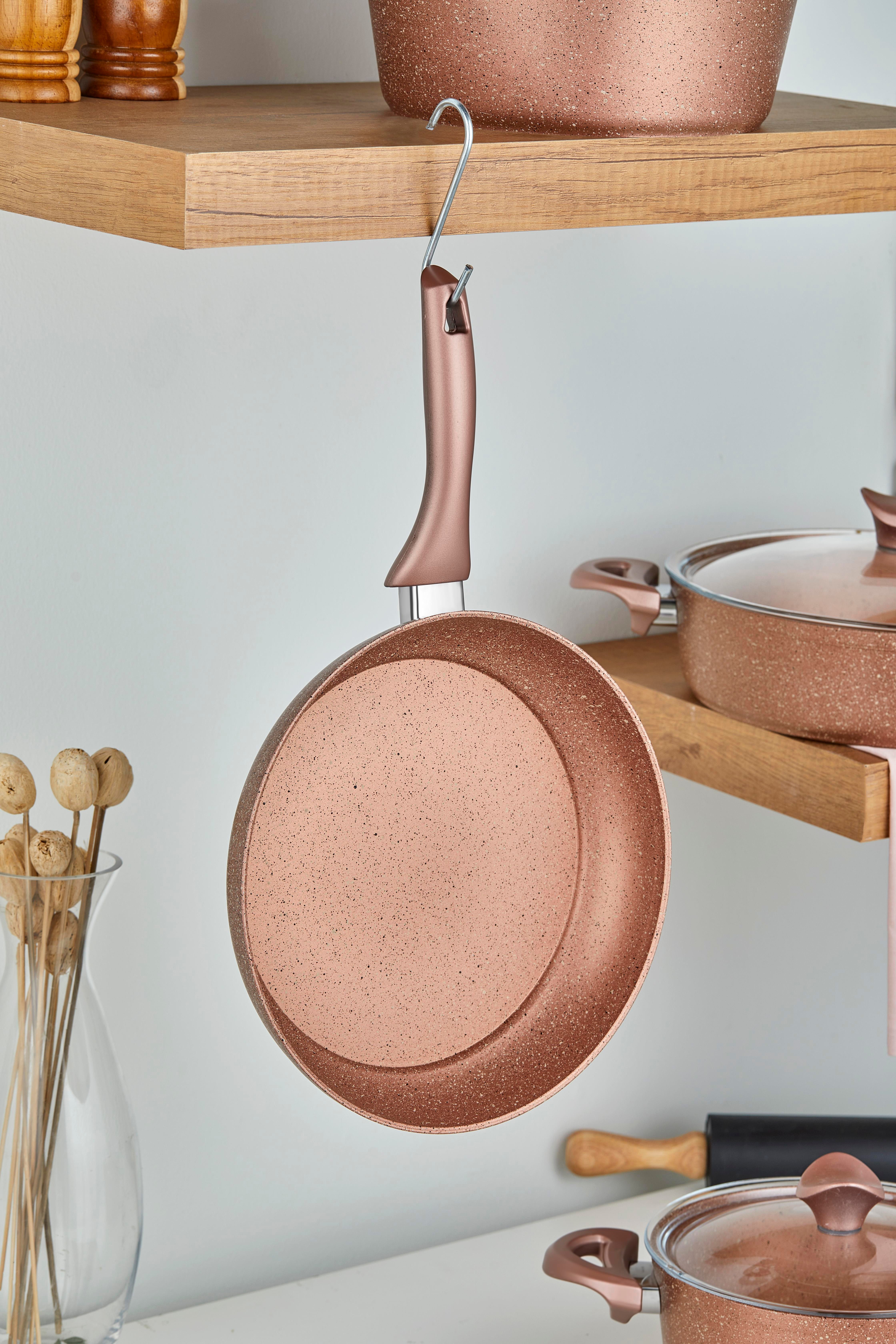 Taç Master Cook 4'lü 7 Parça Granit Tencere Seti Rose Gold