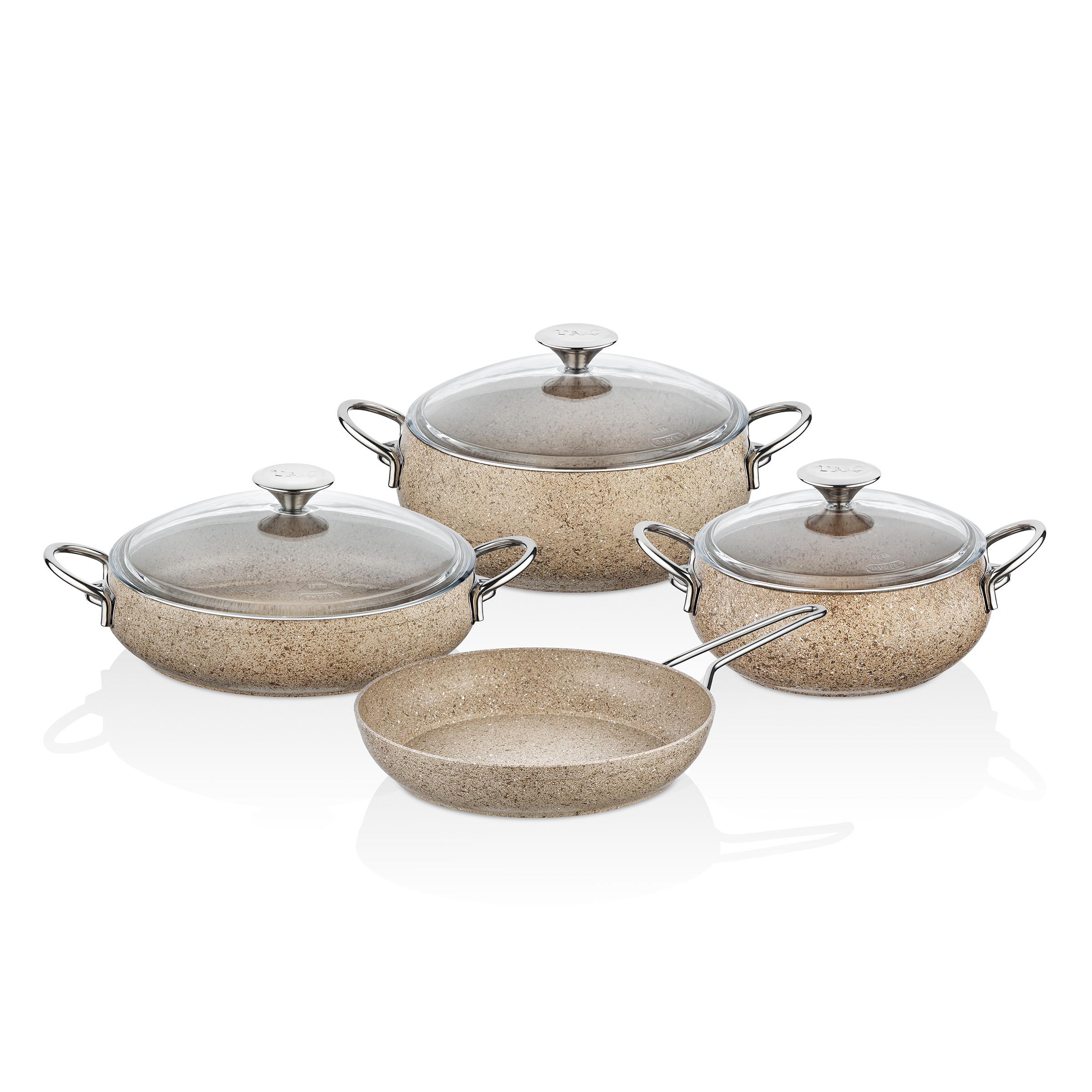 Taç MasterCook Tombik 7 Parça Tencere Seti Cappicuno Metal Saplı