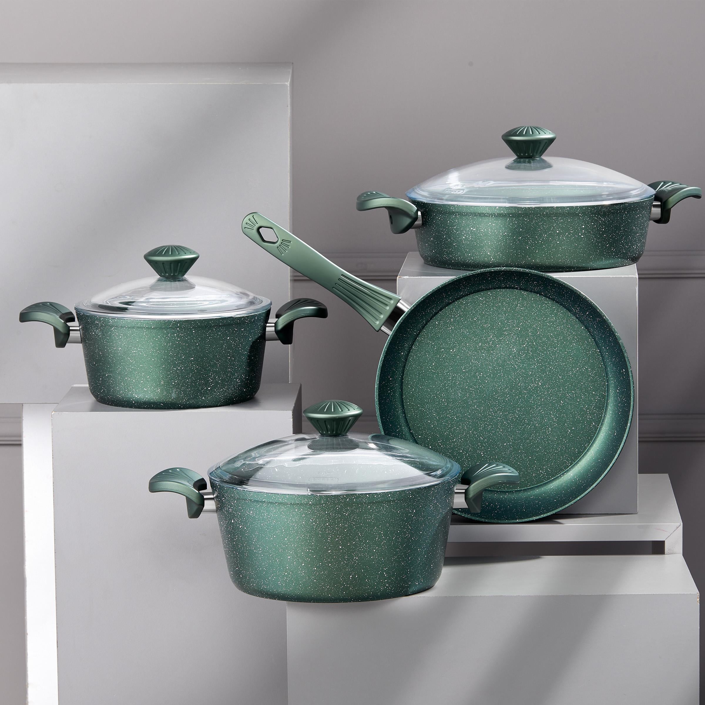 Taç MaxxCook 7 Parça Tencere Seti Haki