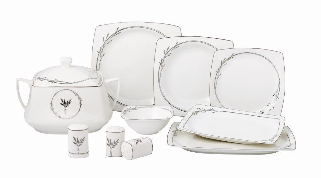 Taç Real Bone Olea Platin 60 Parça 12 Kişilik Yemek Takımı