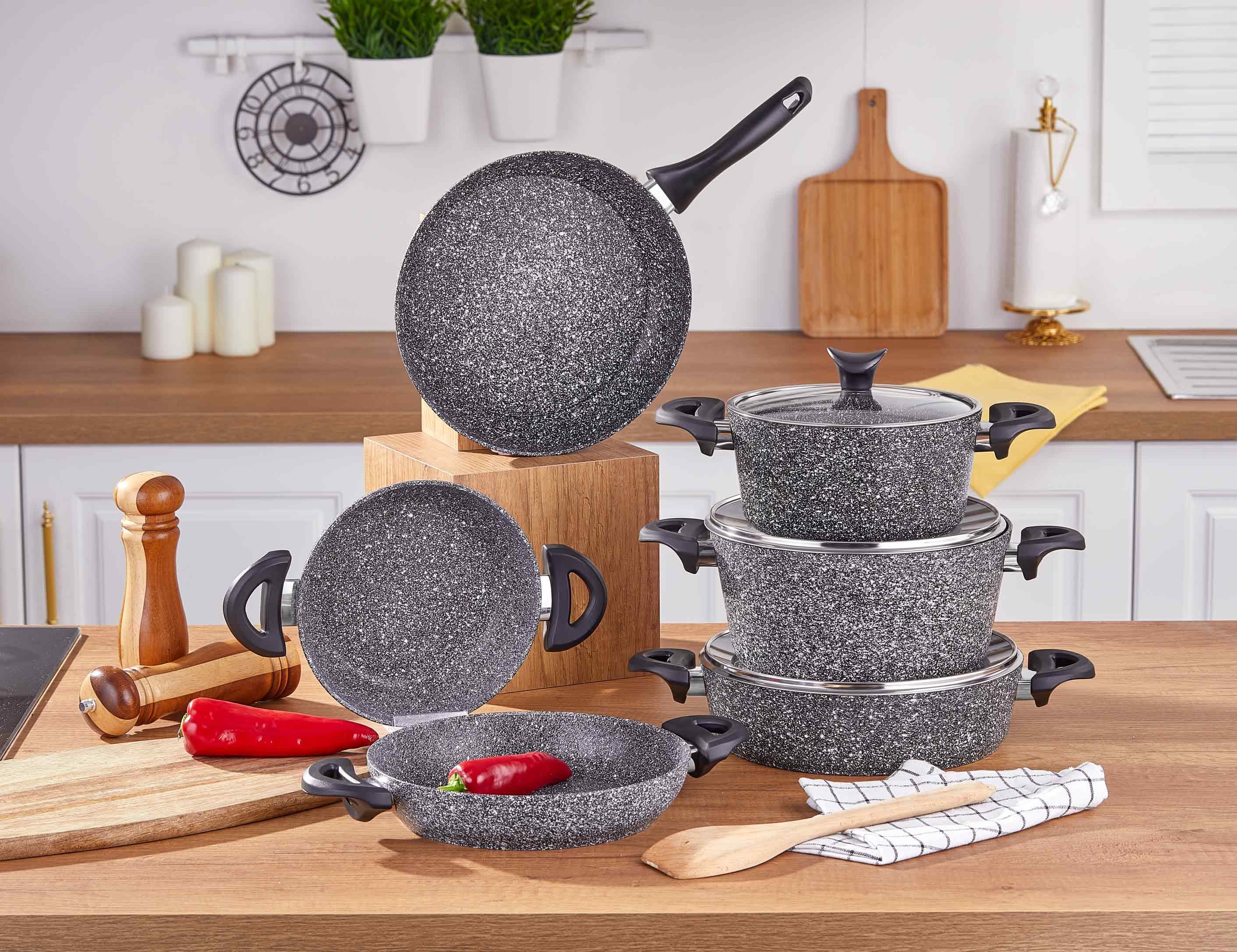 Taç XL Master Cook 9 Parça Tencere Seti Gri