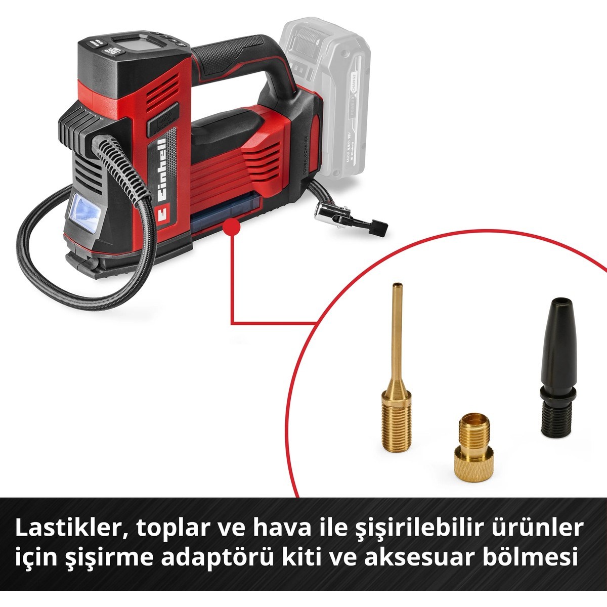 Einhell El Aletleri Einhell 2071025 Kale Kilit  CE-CC 18/23 D Li-Solo - Akülü Oto Hava Kompresörü