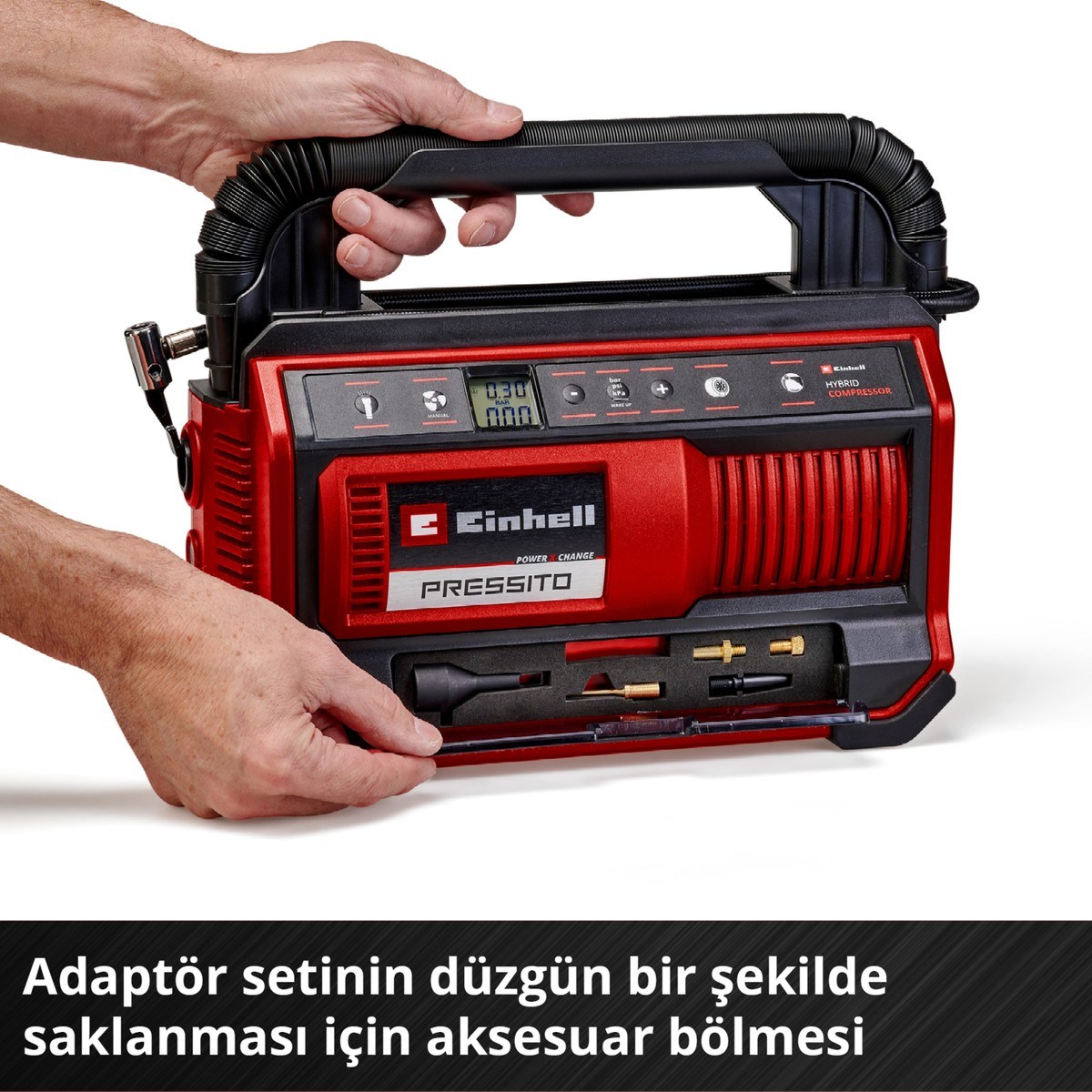  Einhell El Aletleri Einhell 4020430 Kale Kilit  PRESSITO 18/25 Hybrid - Akülü Hibrit Kompresör 