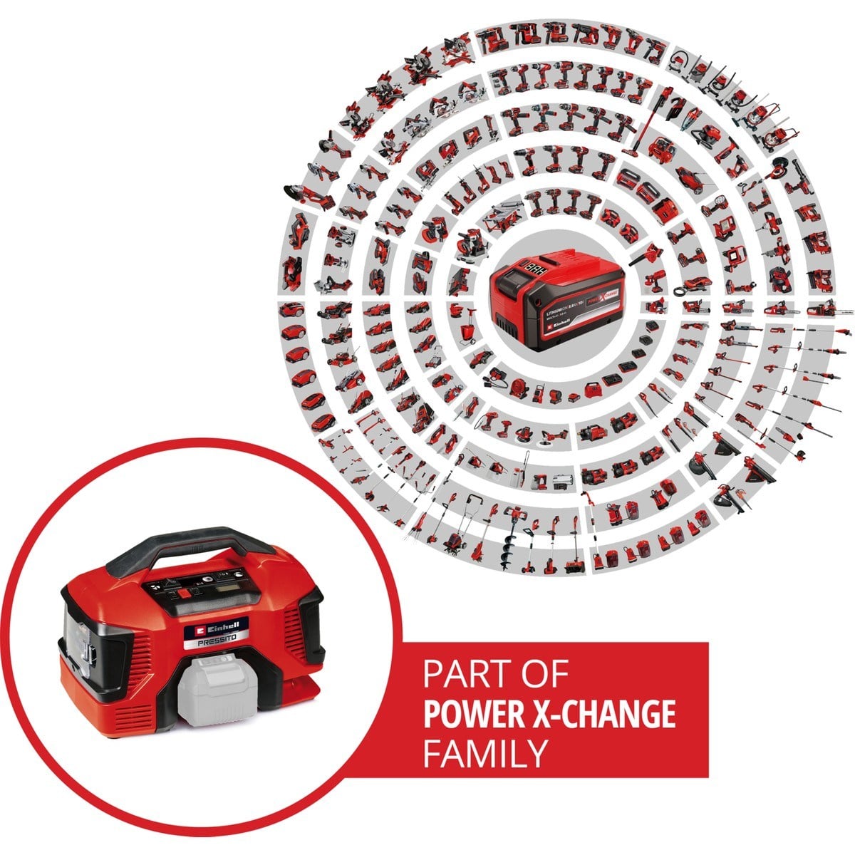  Einhell El Aletleri Einhell 4020467 Kale Kilit  PRESSITO 18/21 - Akülü Kompresör
