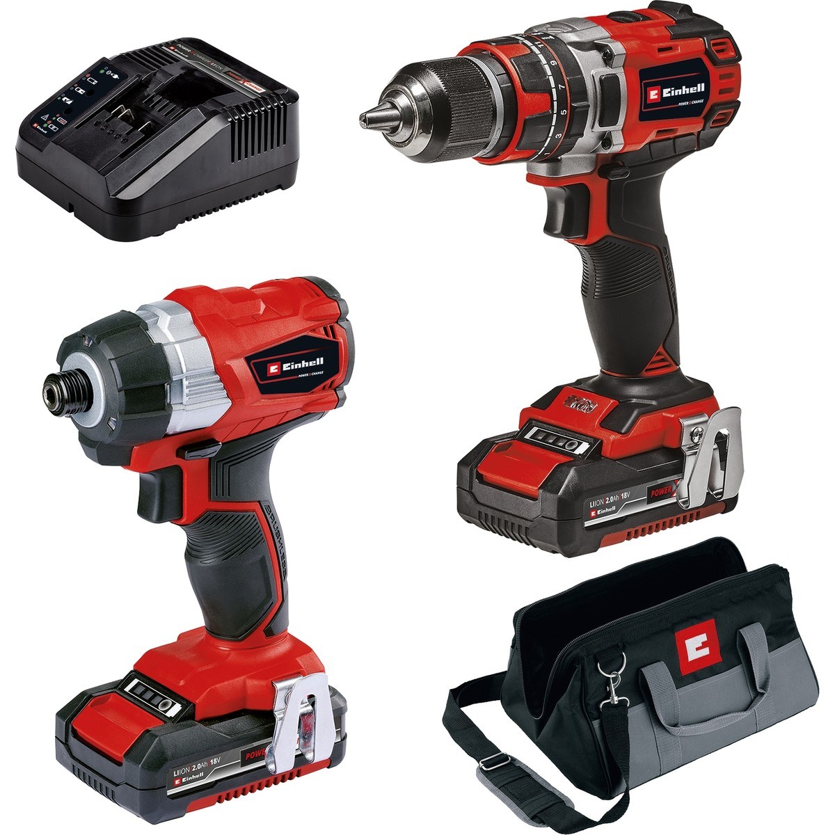  Einhell El Aletleri Einhell 4514209 Kale Kilit  TP-18V Twin Pack BL - Akülü Darbeli Vidalama Set 