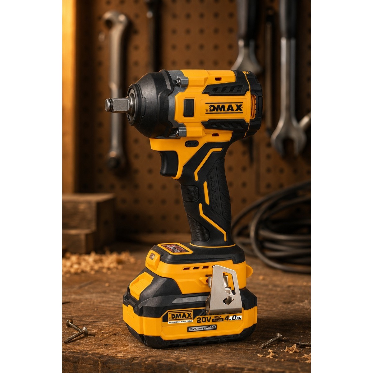  El Aletleri Dmax DMX-3008 Kale Kilit  DMX3008 20V Akülü Darbeli Somun Sıkma 550 Nm Fırçasız 4.0AH Çift Akülü