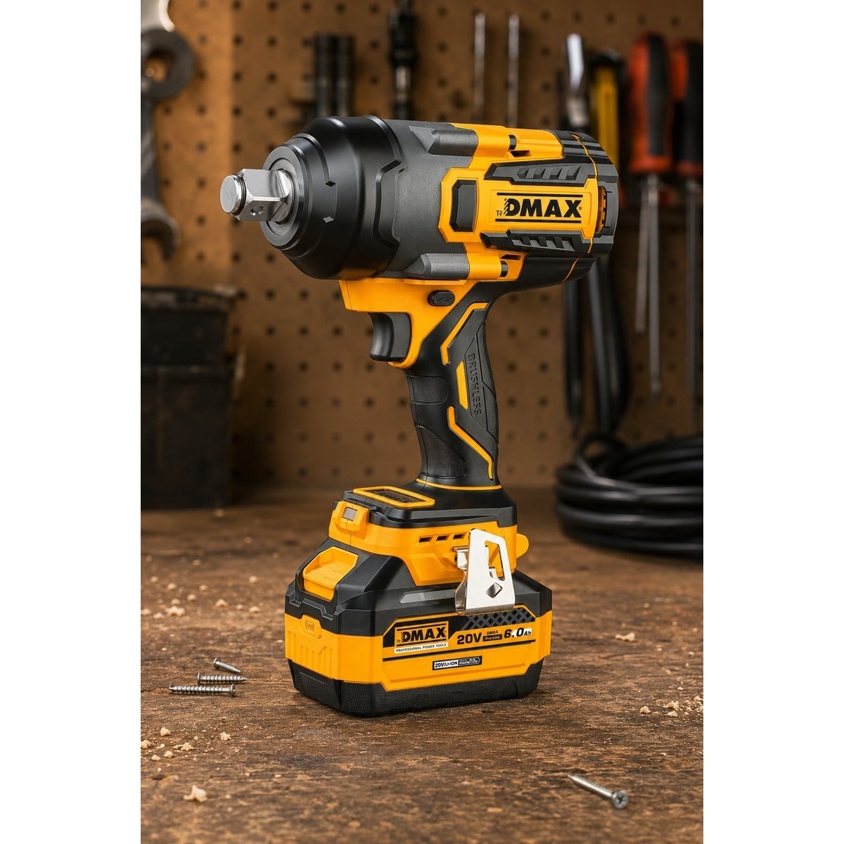 El Aletleri Dmax DMX-3010 Kale Kilit  DMX3010 20V Akülü Darbeli Somun Sıkma 1600 Nm Fırçasız 6.0AH 3/4 Inç
