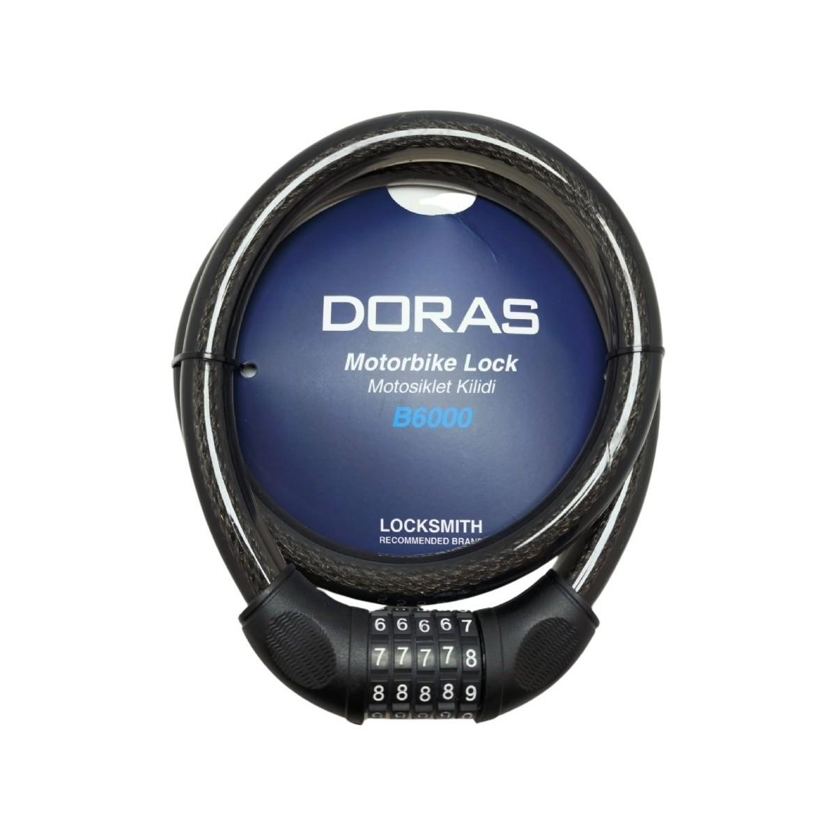  Kamp Ekipmanları Doras 153.B6000 Kale Kilit  B6000 ŞİFRELİ MOTOSİKLET KİLİDİ 120X20