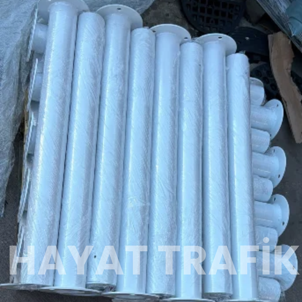 Beyaz Metal Delinatör 75 cm -  Kulaksız Duba Beyaz